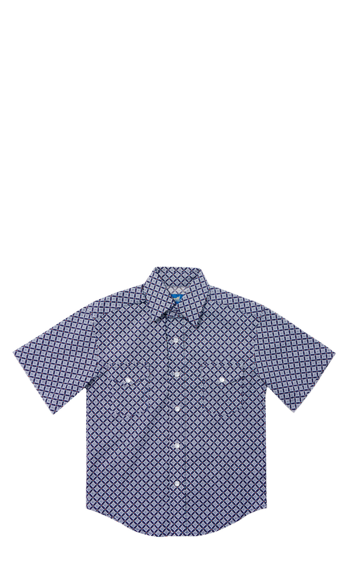 Rough Stock Boy's Navy Geo Print Western Shirt - Image 1