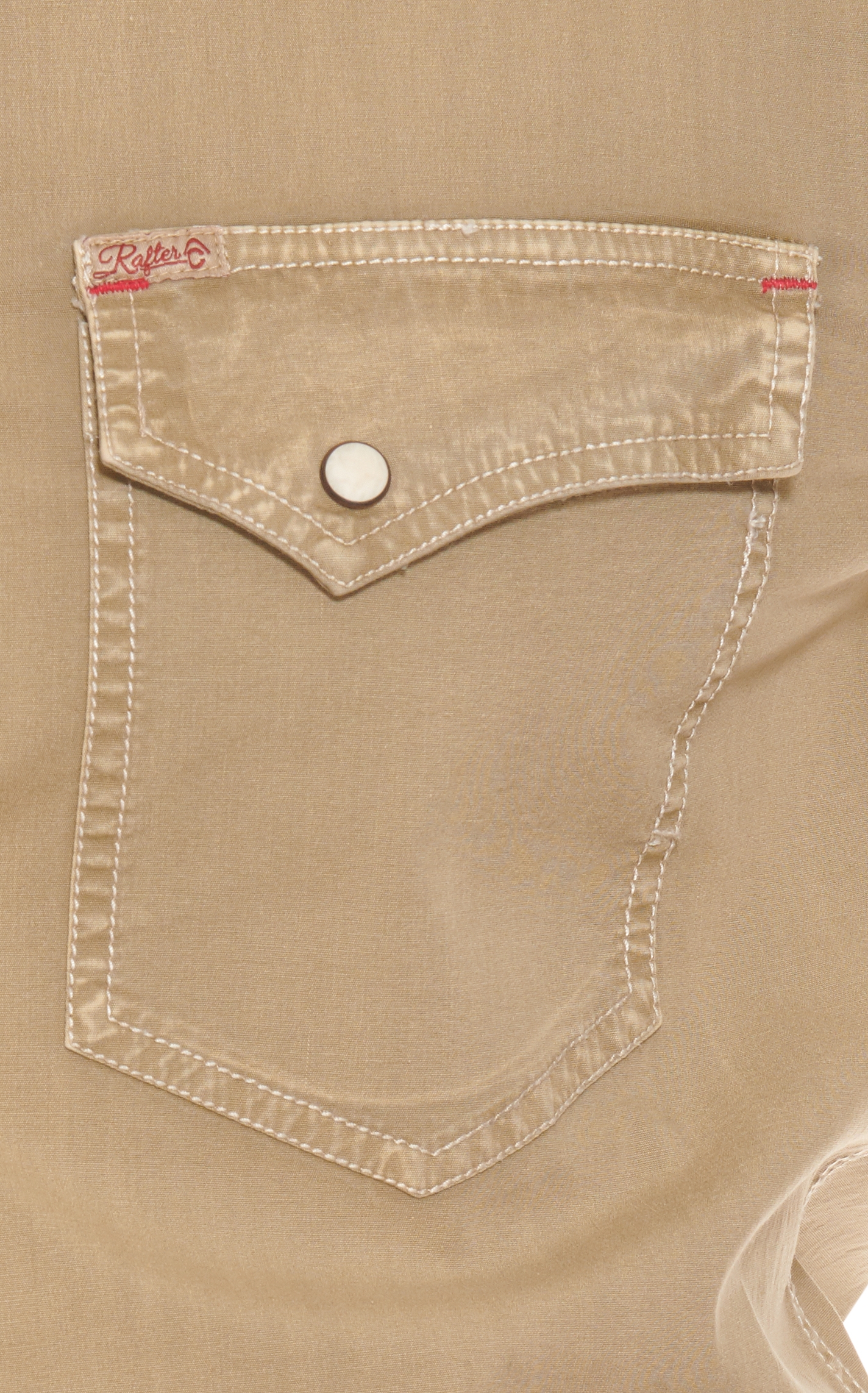 Rafter C Men's ProFlex45 Washed Khaki Stretch Western Shirt - Image 1