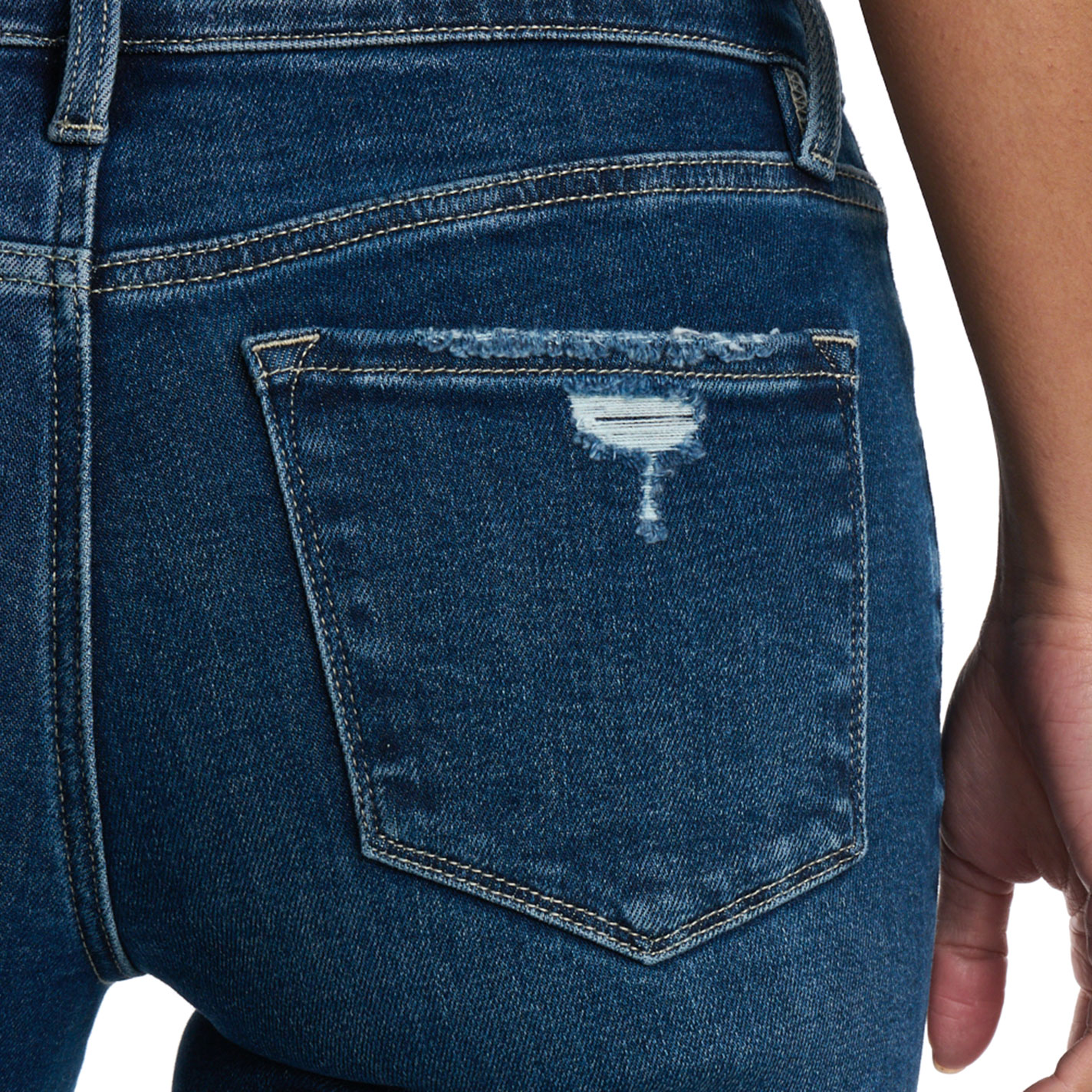 Lovervet by Vervet Women's Dark Wash Slim Straight Cuffed Jeans - Image 1