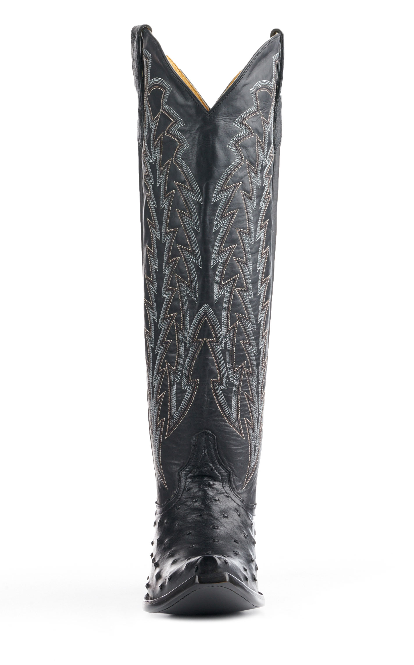 JRC & Sons Women’s Jacqueline Black Full Quill Ostrich Snip Toe Tall Cowboy Boots - Image 1