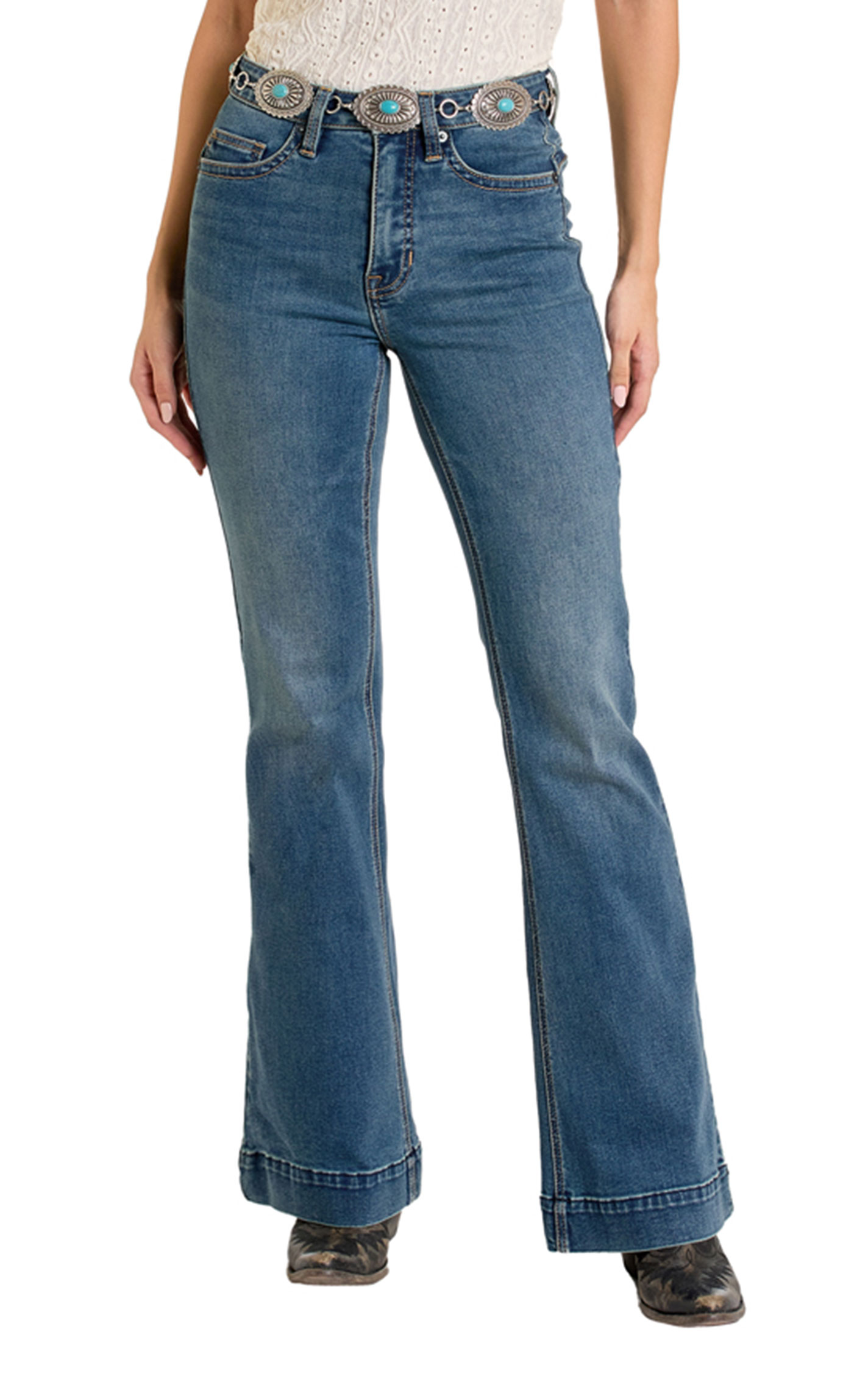Rock & Roll Denim Women's Extra Stretch Back Yoke Trouser Jeans - Image 1