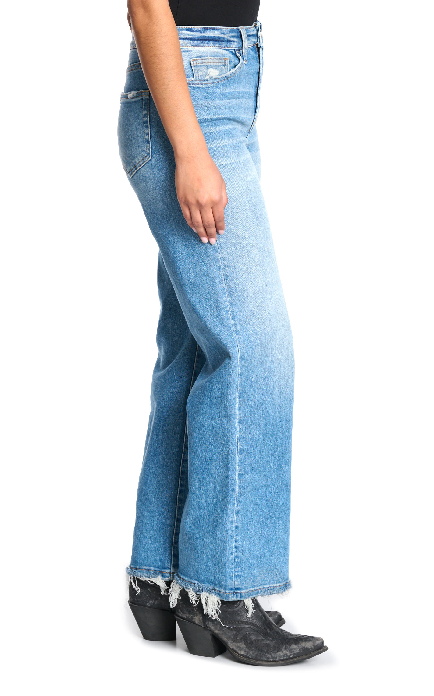 Jelly Jeans Women's Light Wash Distressed Wide Leg Jeans - Image 1
