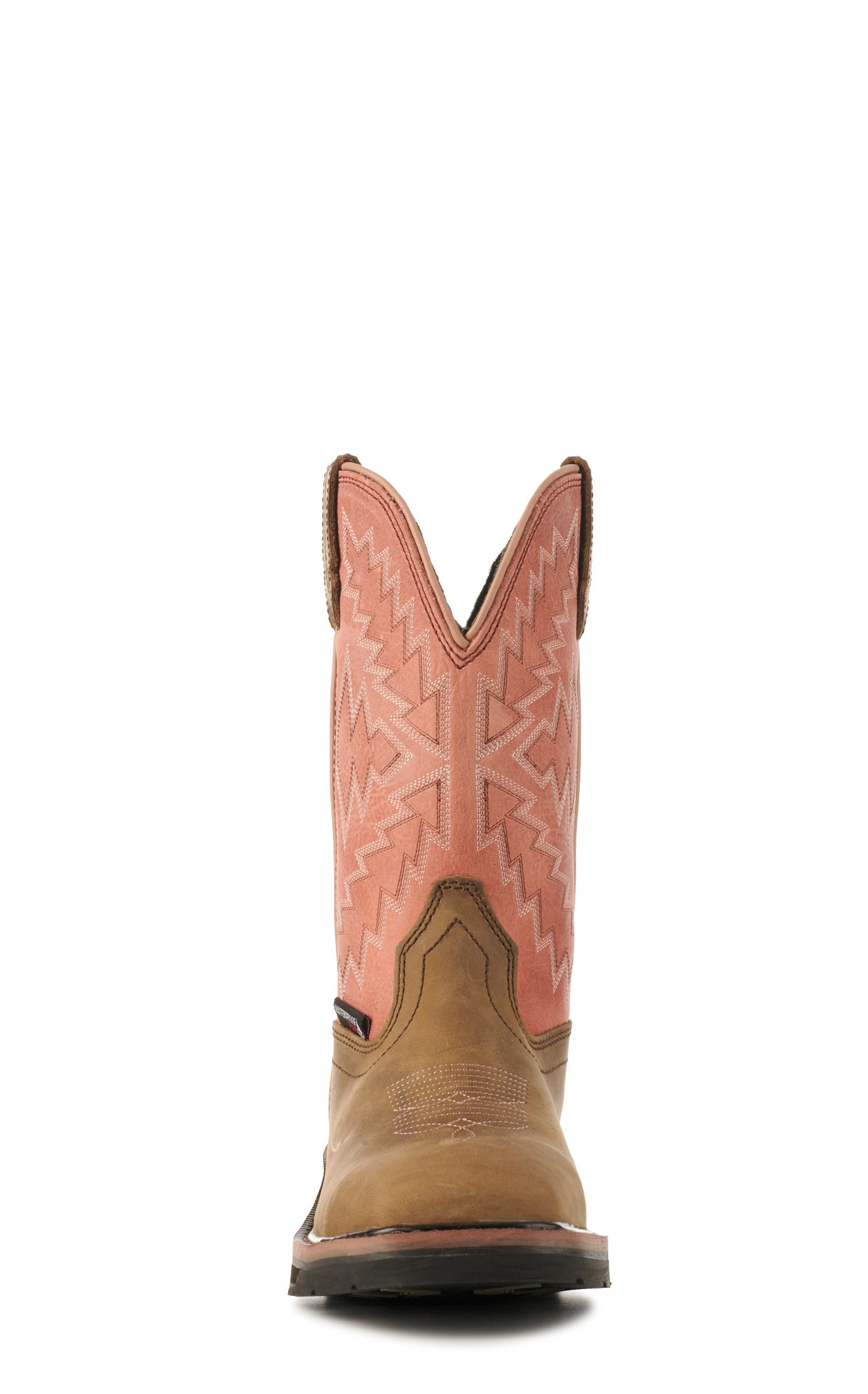 Wolverine Women's Rancher Arrow Brown and Rose Waterproof Wide Square Steel Toe Work Boots - Image 2