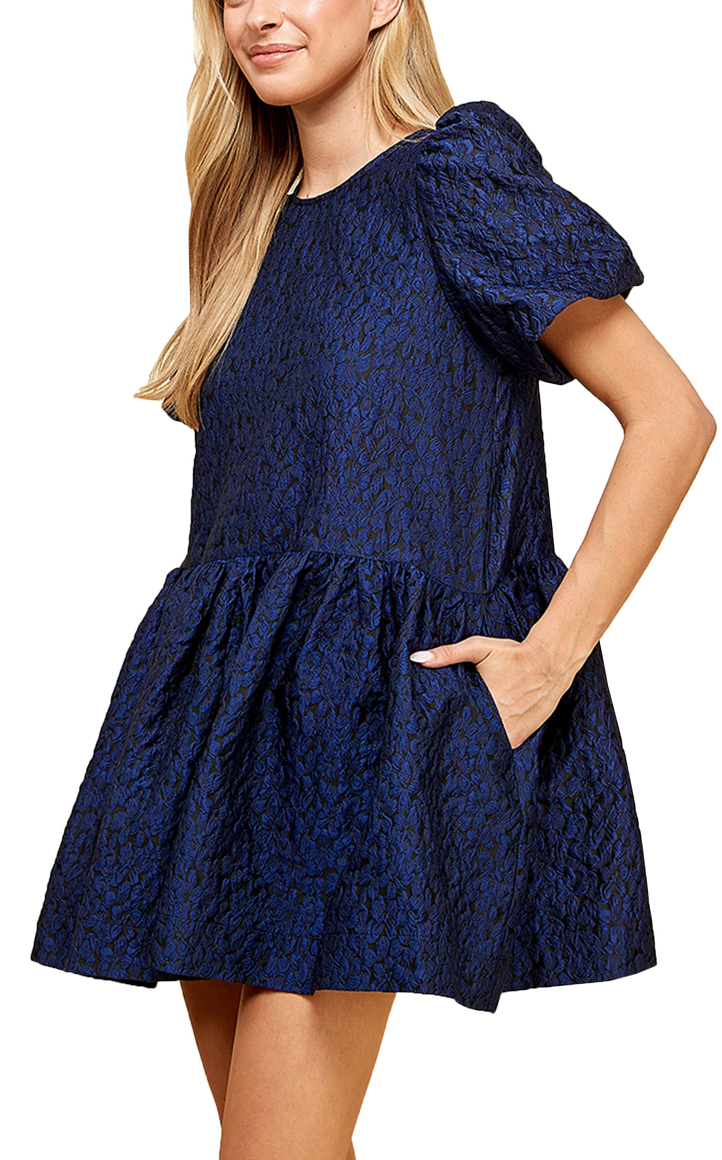 TCEC Women's Navy Blue Floral Print Dress - Image 1