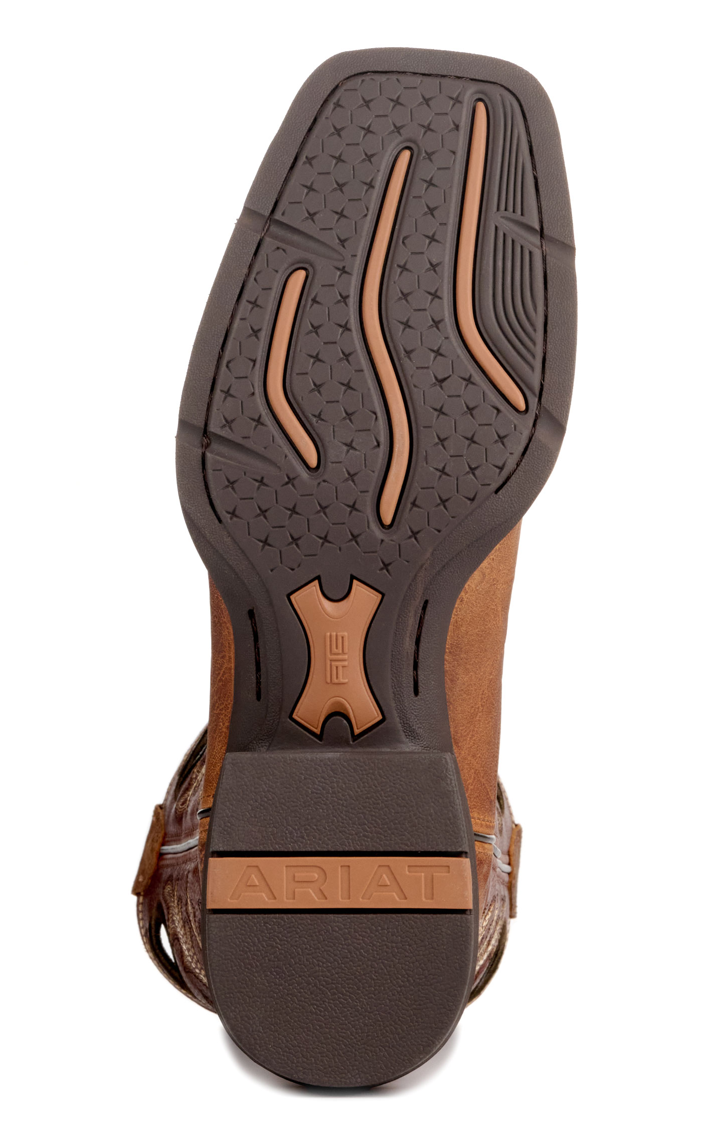 Ariat Men’s Aged and Luna Tan Sport Rodeo Elephant Print Leather Wide Square Toe Cowboy Boots - Image 1