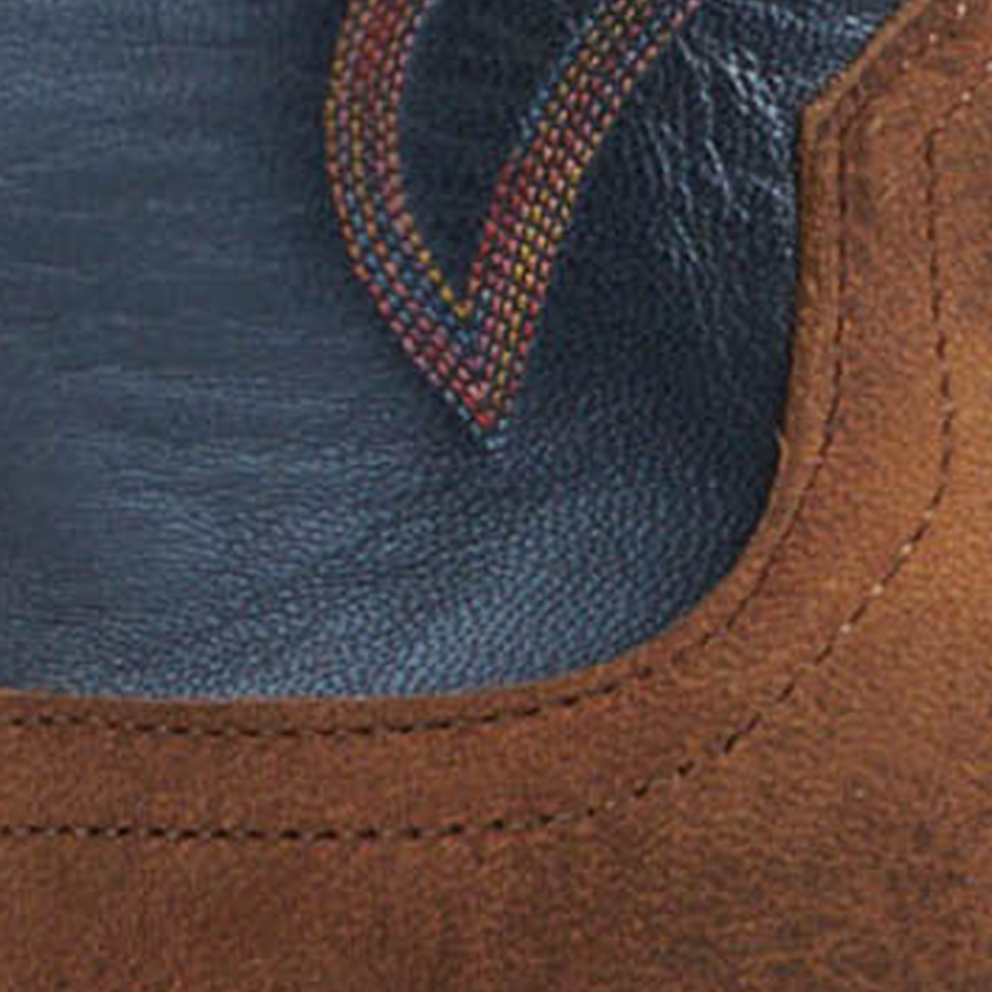 Anderson Bean Men's Sand Elk and Blue Wide Square Toe Cowboy Boots - Image 1