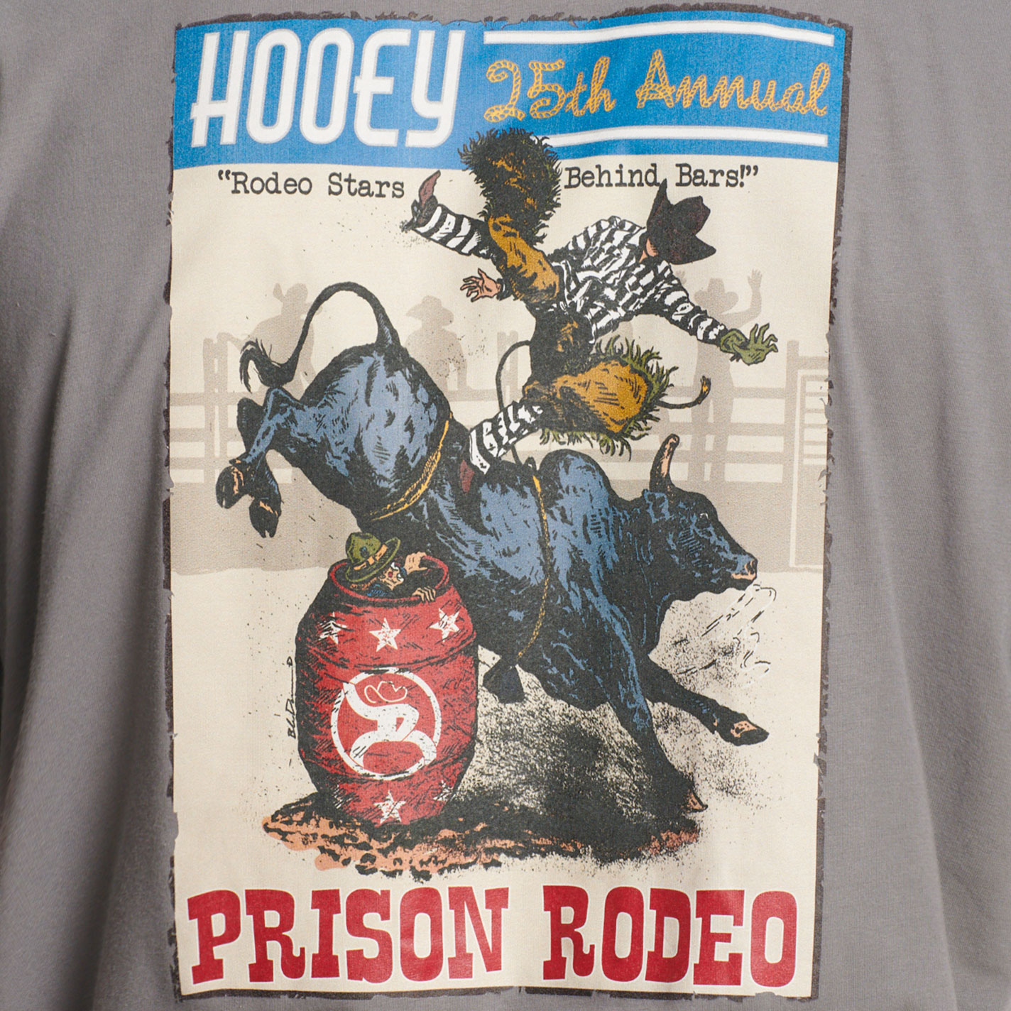 Hooey Men's Gray Prison Rodeo Cowboy Graphic T-Shirt - Image 2