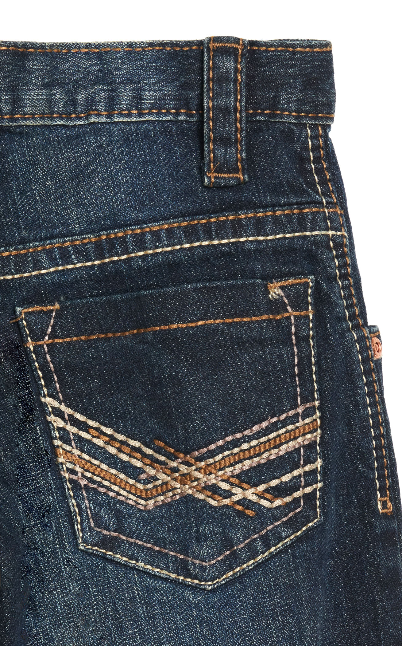 Cinch Boy's Dark Wash Mid Rise Embroidered Back Pockets Relaxed Fit Arena Flex Bootcut Jeans (8-18) - Image 1