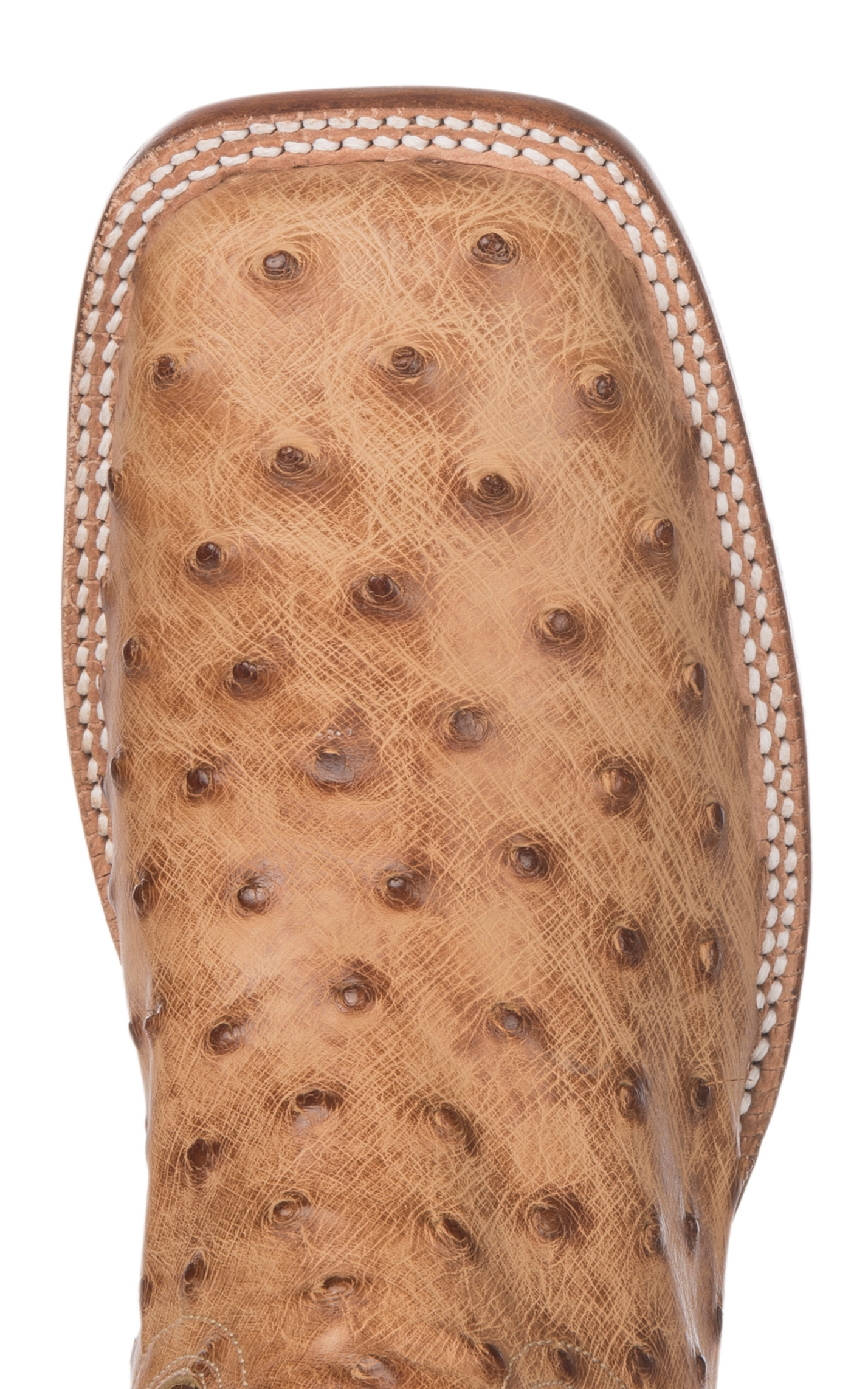Tony Lama Men's Bourbon and Saddle Tan Full Quill Ostrich Wide Square Toe Exotic Cowboy Boot - Cavender's Exclusive - Image 1