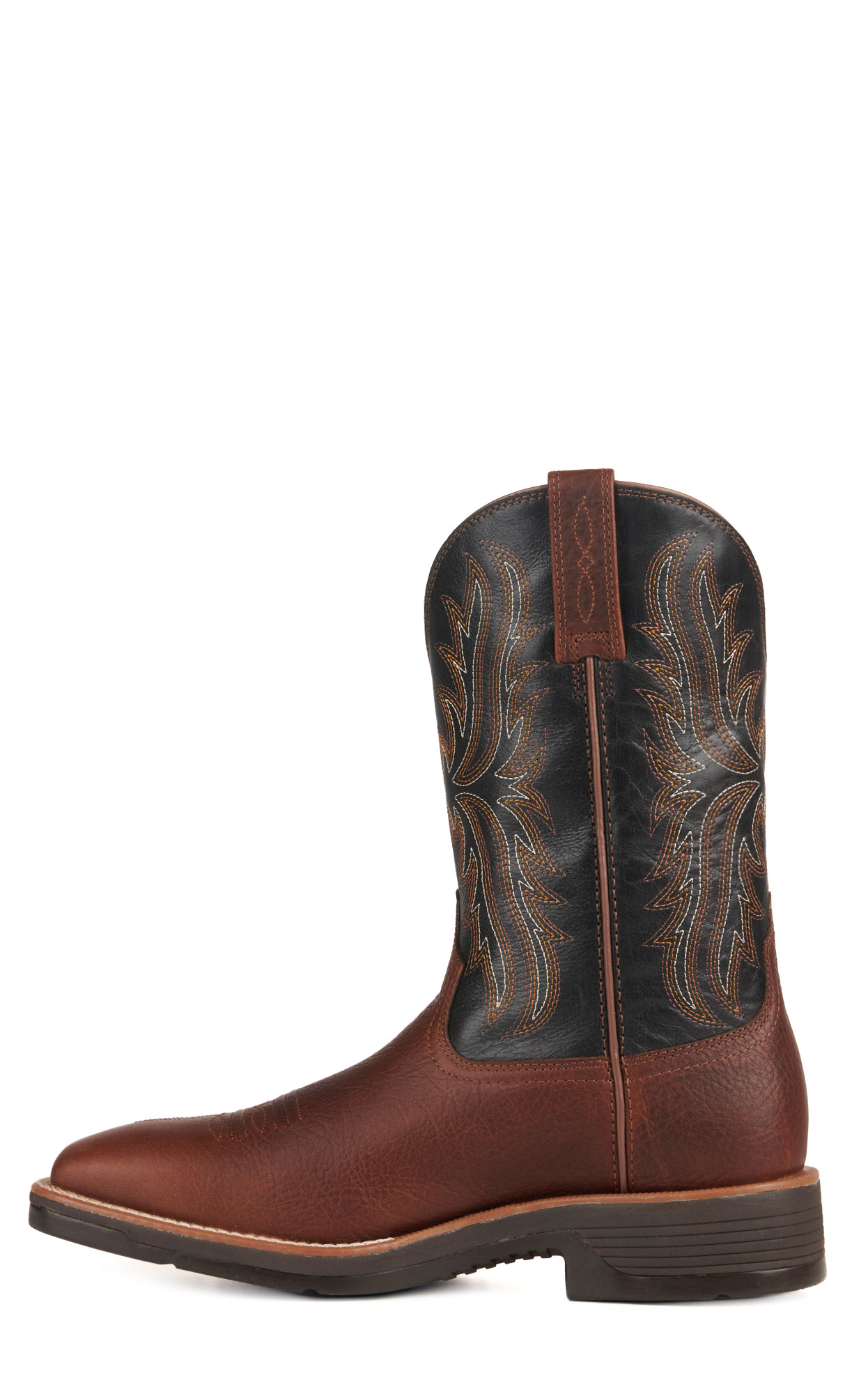 Ariat Men's Ridgeback Deepest Clay and Black Wide Square Toe Cowboy Boots - Image 1