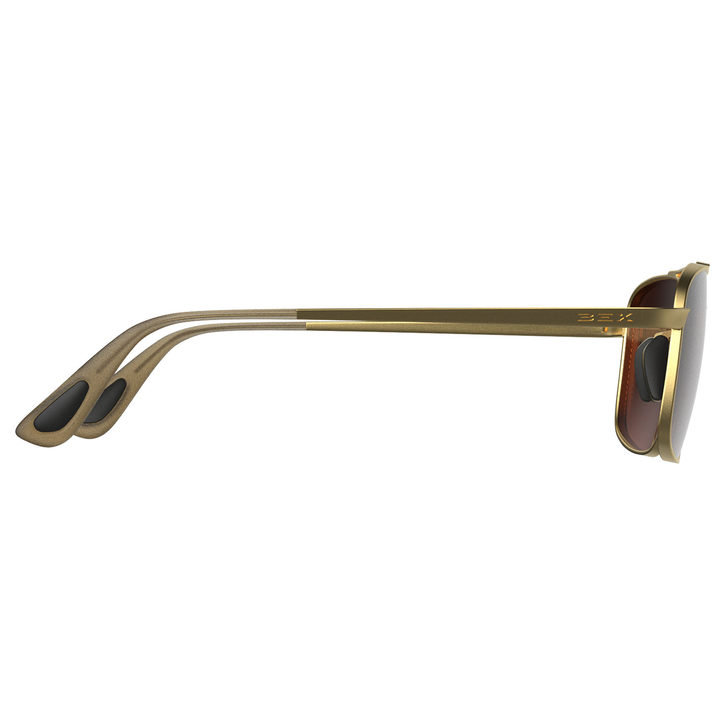BEX Accel Matte Gold & Brown Sunglasses - Image 1