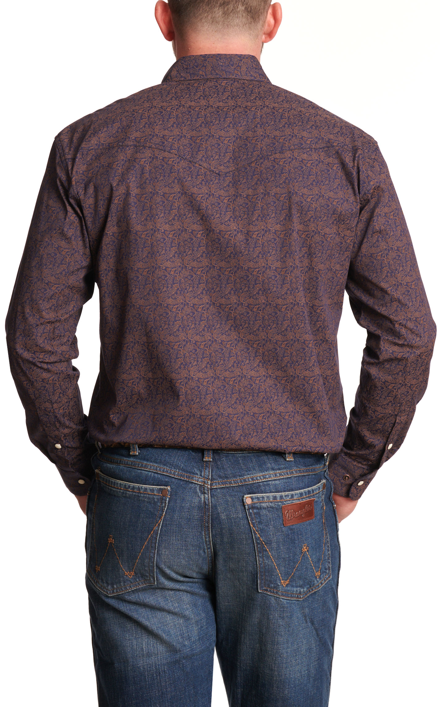 Rafter C Men's Navy Paisley Western Shirt - Image 1