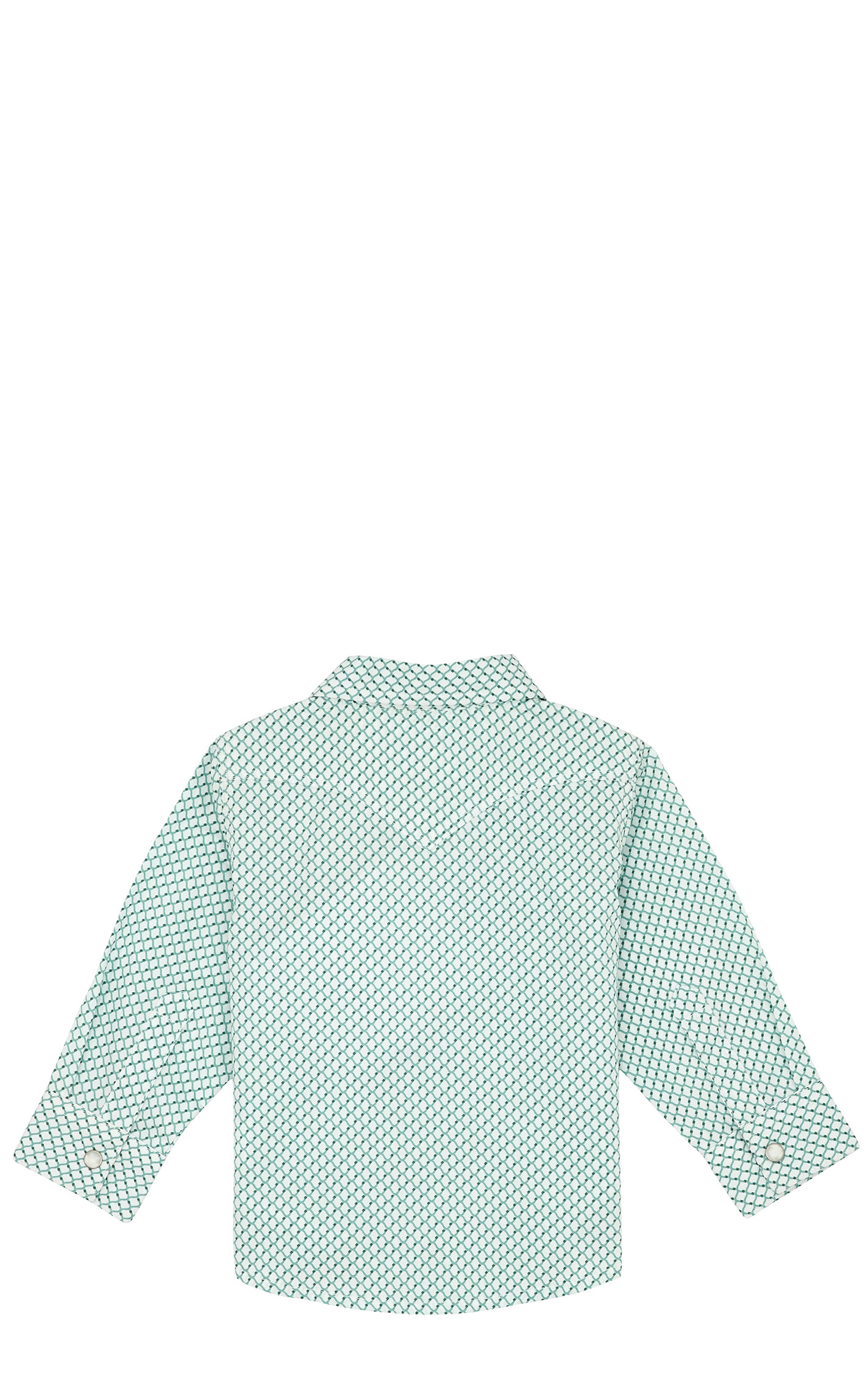Wrangler Toddler Boy's Teal & White Geo Print Western Shirt - Image 1