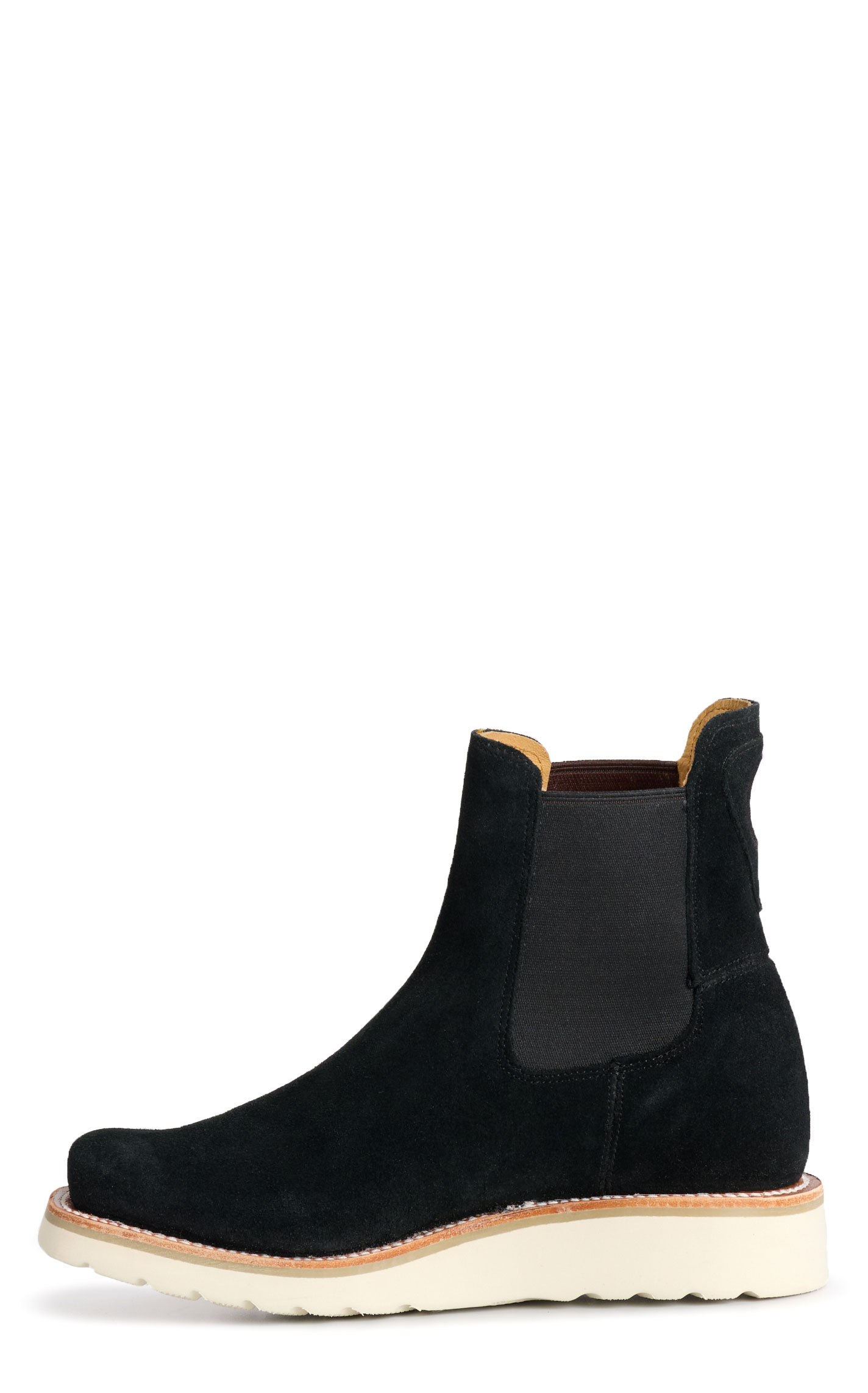Anderson Bean Women's Macie Bean Black Suede Square Toe Wedge Booties - Image 1