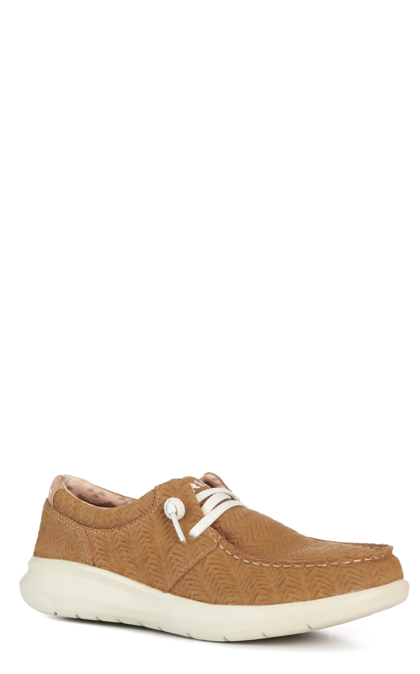 Ariat Women’s Hilo Tan Woven Emboss Moc Toe Casual Shoes - Image 1