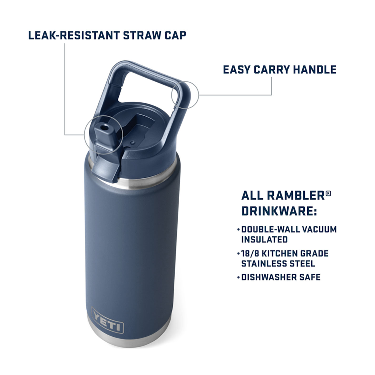 Yeti Rambler Taupe 26oz Straw Bottle - Image 1