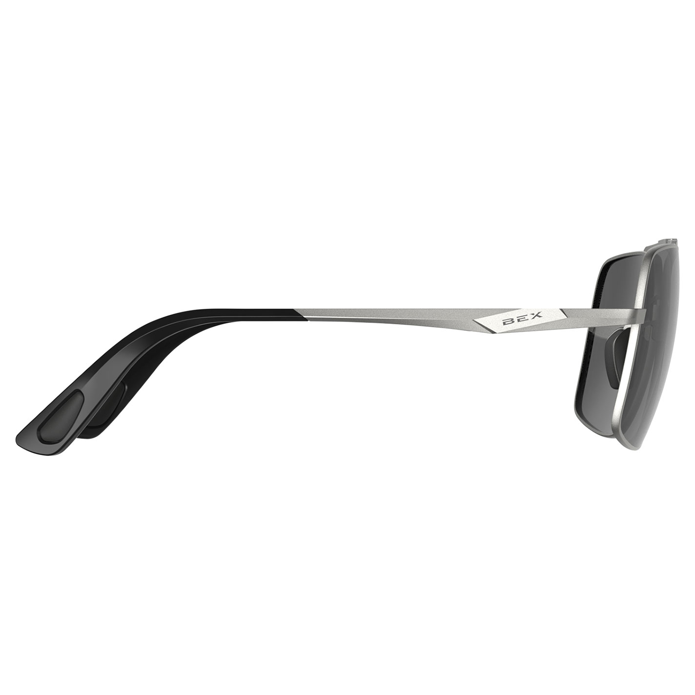 BEX Wing Matte Silver Aviator Sunglasses - Image 1