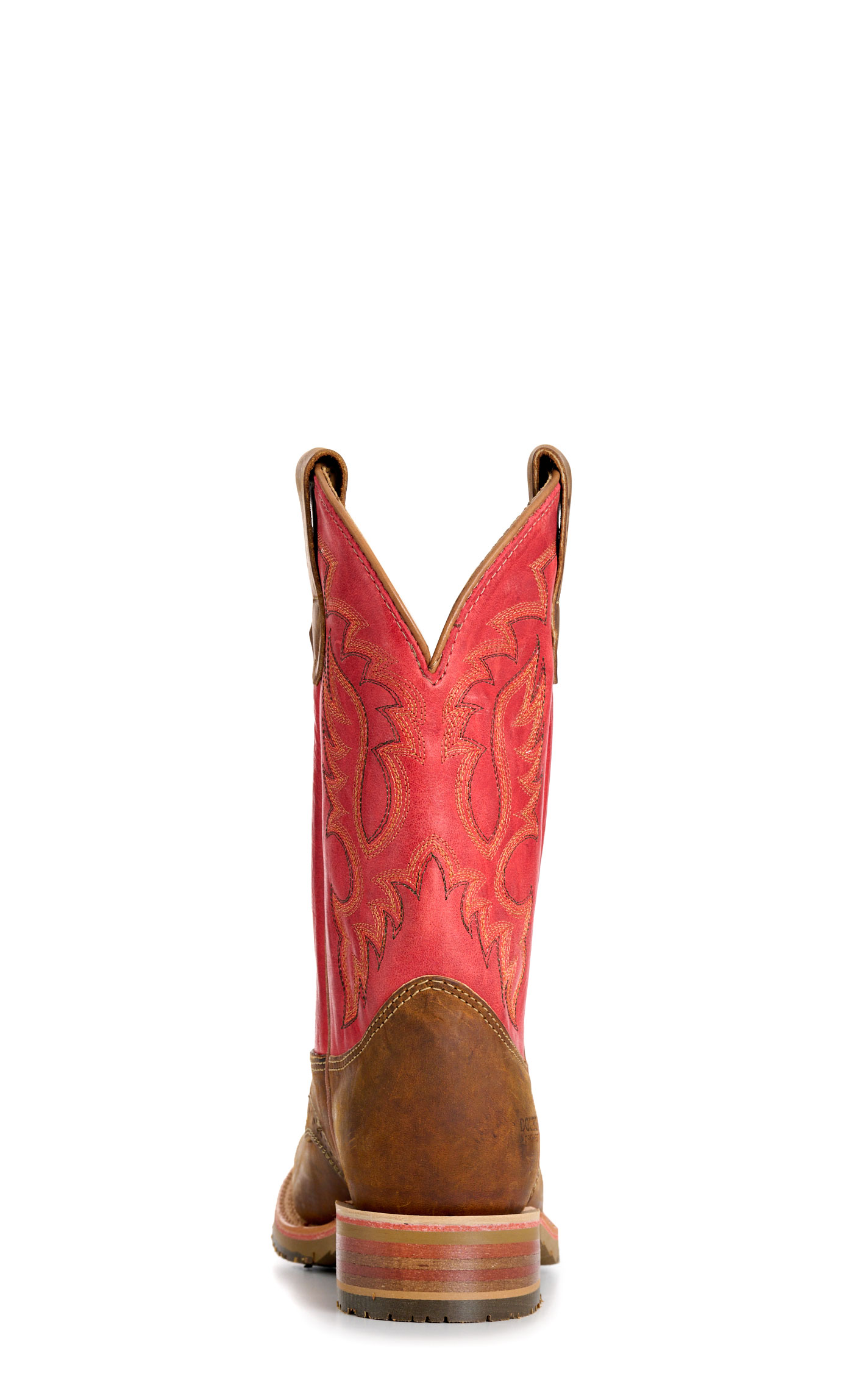 Double H Men’s Red ICE Collection Crazy Horse Leather Square Toe Cowboy Boots - Image 1