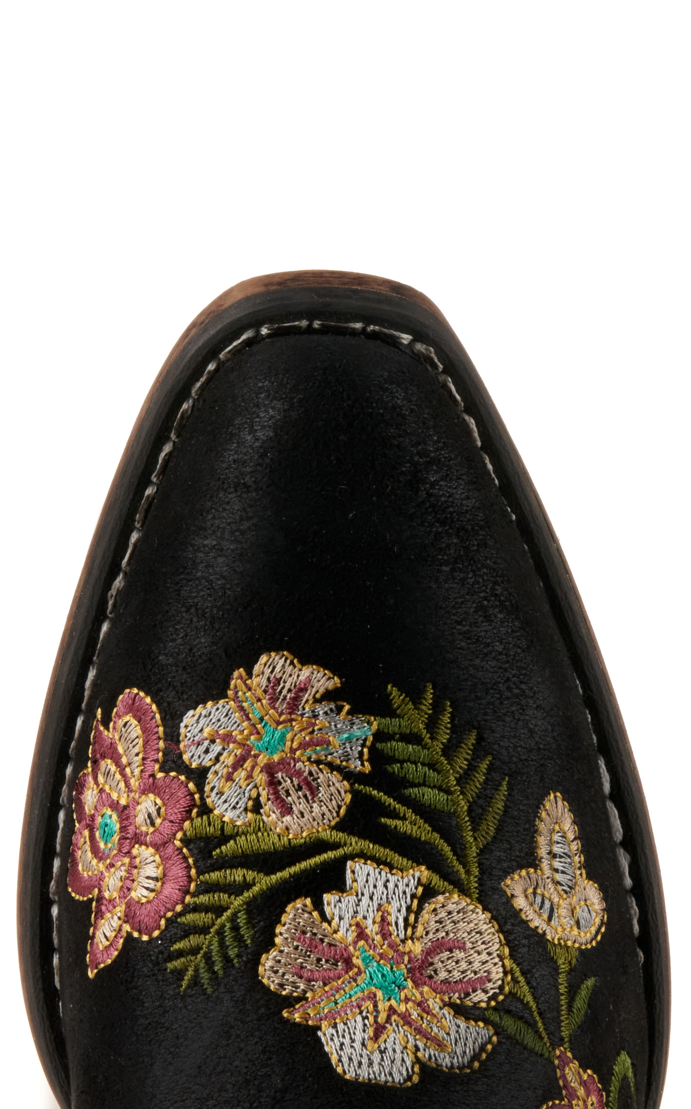 Roper Women's Riley Floral Black with Floral Embroidery Snip Toe Cowboy Boots - Image 1