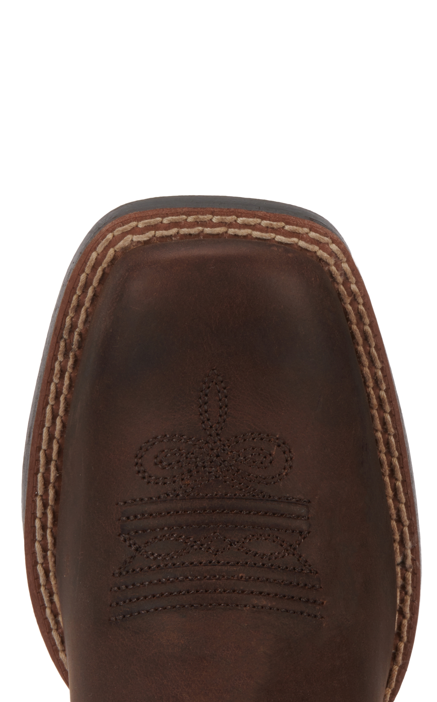 Ariat Youth Leather Distressed Brown with Mexican Flag Patch Wide Square Toe Boots - Image 1