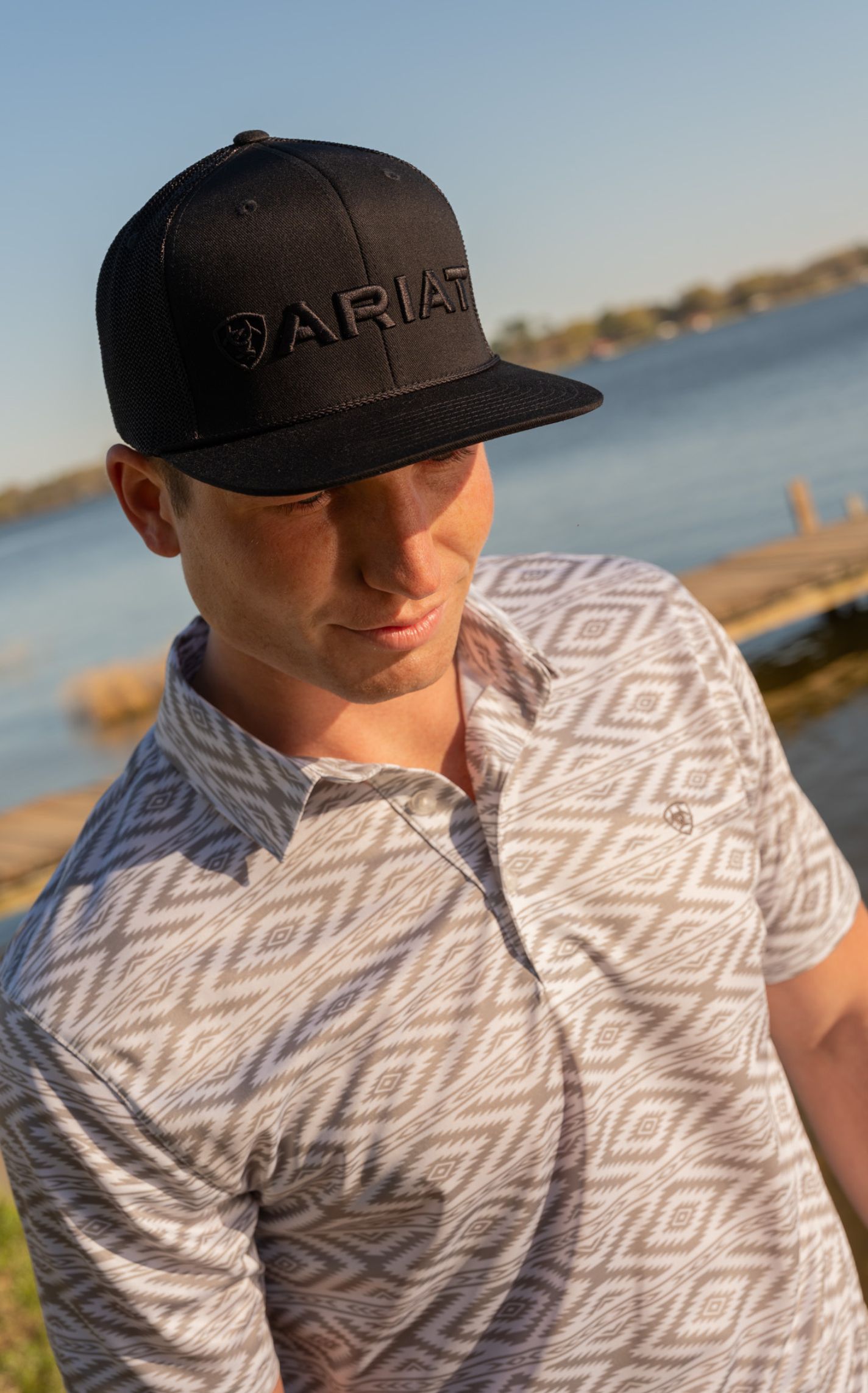Ariat Men's Black Embroidered Logo Cap - Image 1
