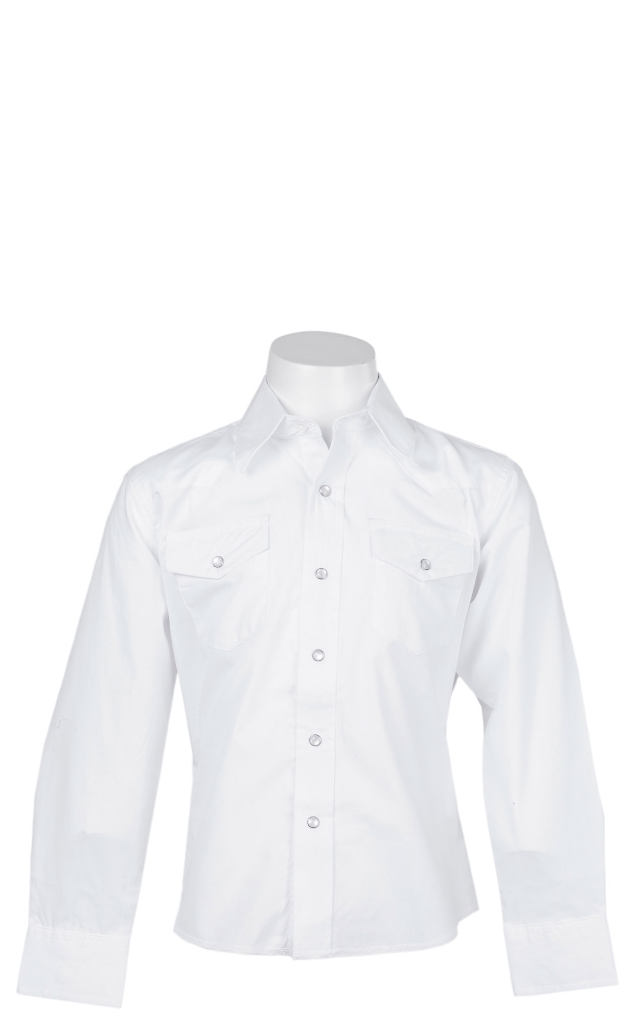 Wrangler Boys' White Long Sleeve Snap Western Shirt - Image 1
