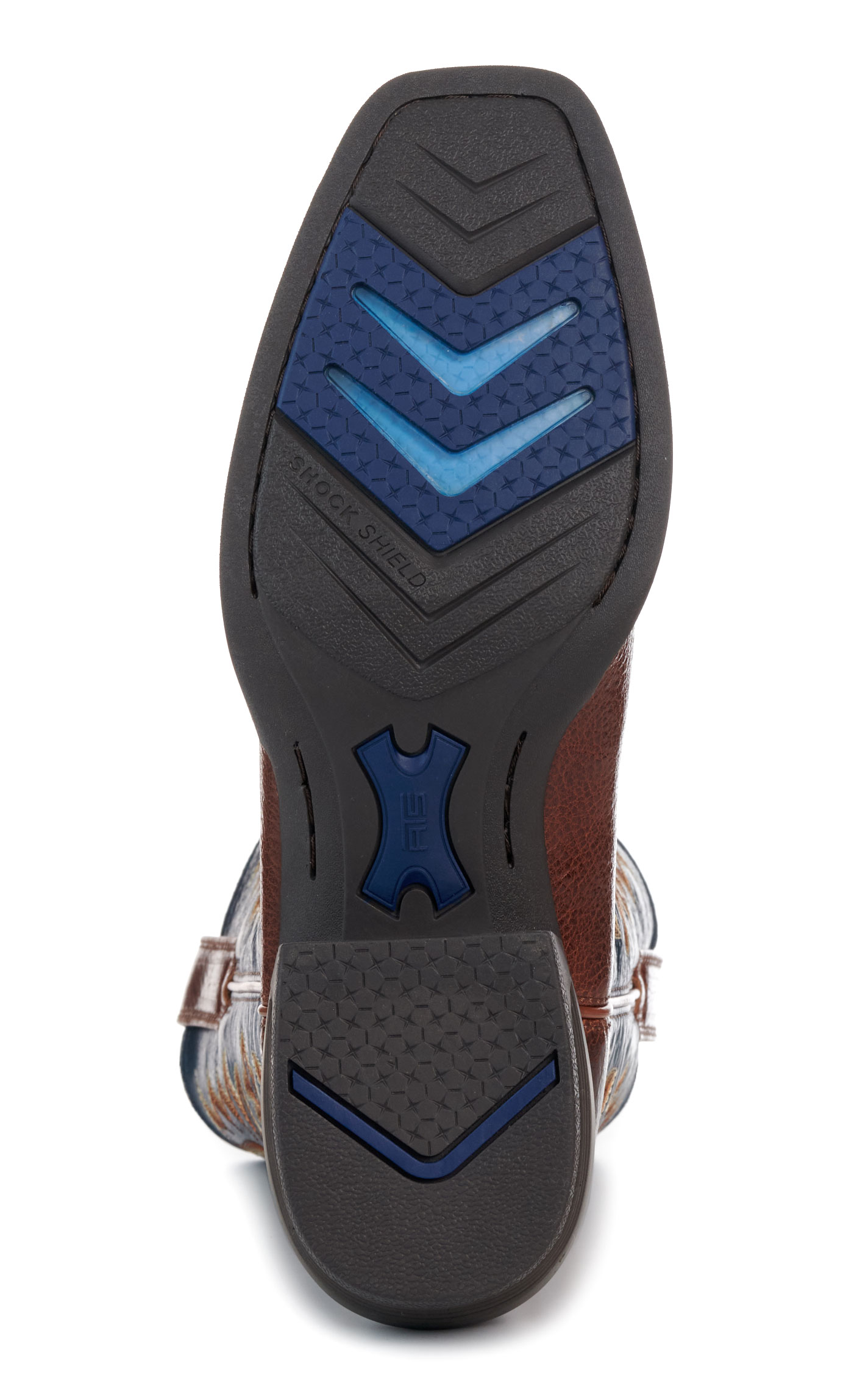 Ariat Men's Beasty Brown Pacific Blue Narrow Cutter Toe Cowboy Boots - Image 1