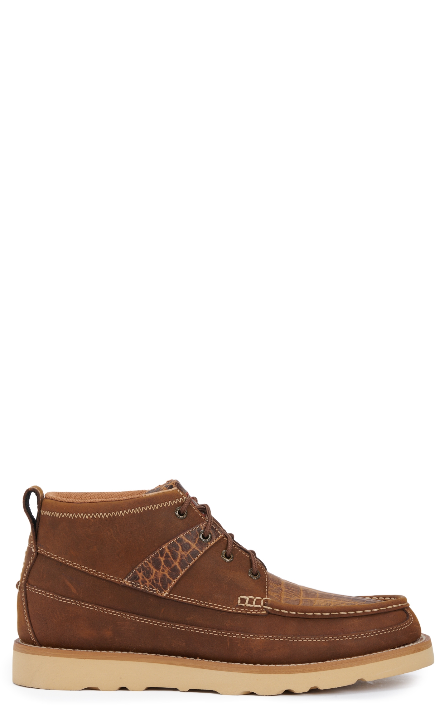 Twisted X Men's Distressed Saddle Brown and Cognac CellSole Wedge Lace Up Casual Shoe - Image 1