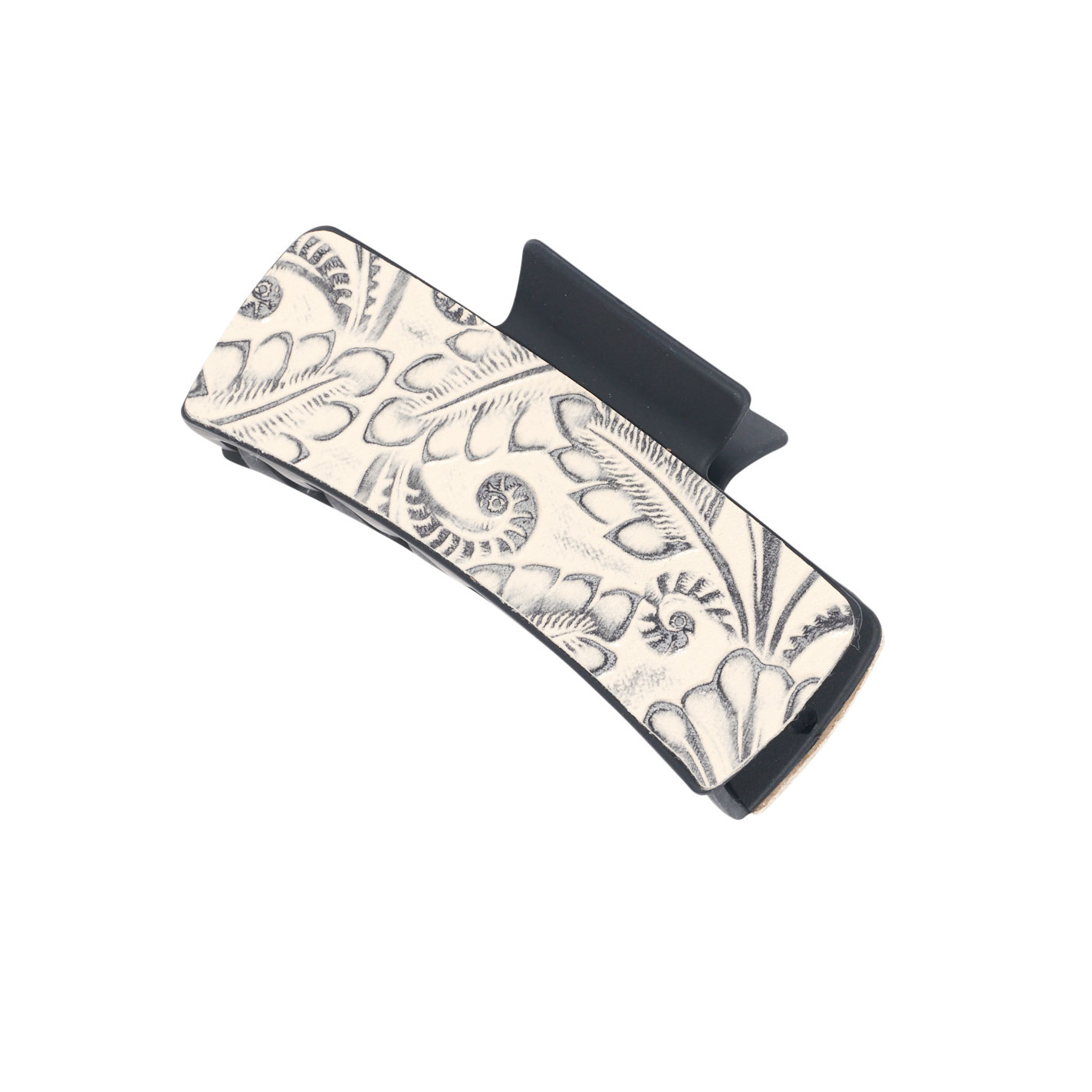 806 by Pink Panache Latte Western Tooled Claw Hair Clip - Image 1