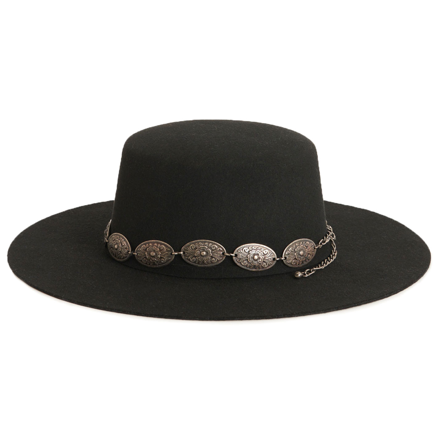 Rockin' C Women's Black with Concho Hatband Gambler Wool Cowboy Hat - Image 3