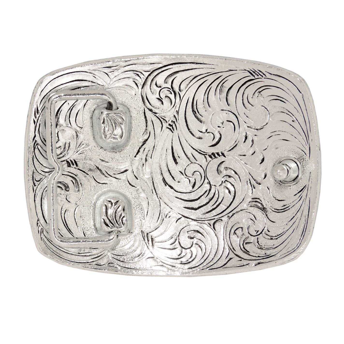 AndWest Silver & Gold Longhorn Etched Beaded Belt Buckle - Image 1