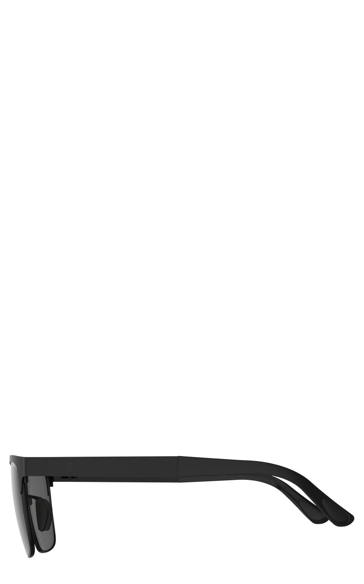 BEX Rockyt Lite Black Gray Square Half-Framed Lightweight Sunglasses - Image 1