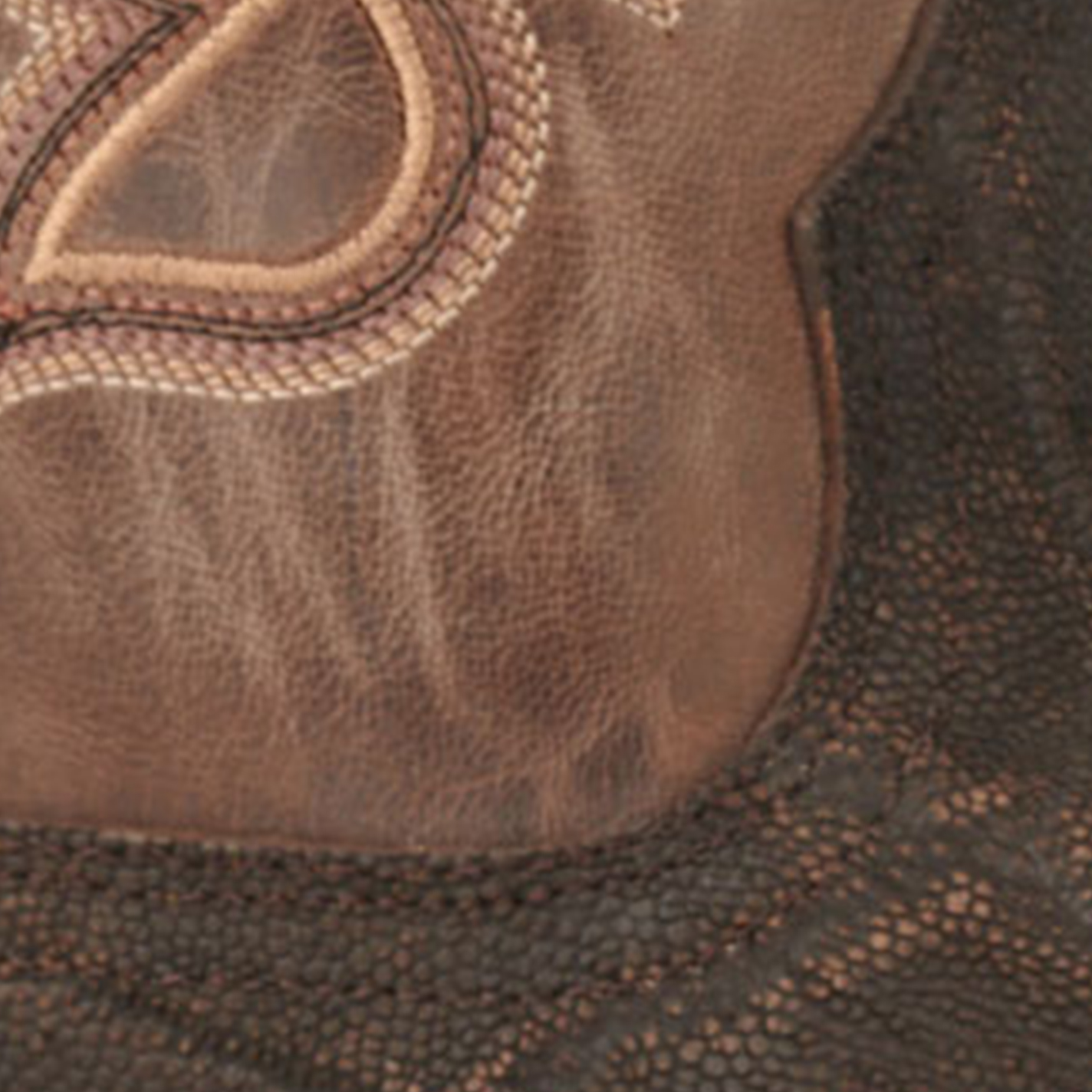 Cavender's Men's Endurance Chocolate and Dark Brown Elephant Wide Square Toe Exotic Cowboy Boots - Image 1