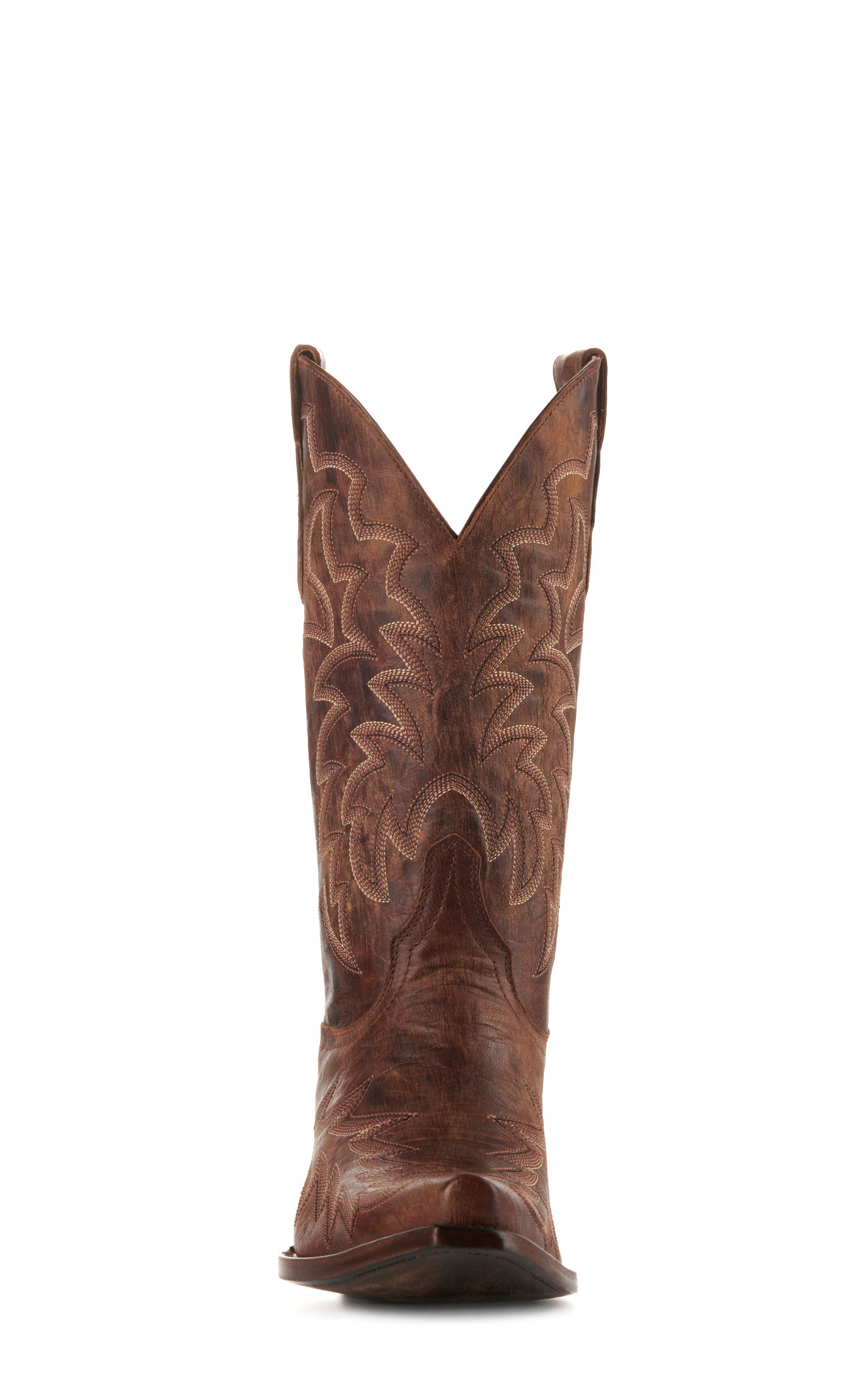 Cavender’s Women’s Vesuvio Brass Leather Brown Snip Toe Cowboy Boots  - Image 1