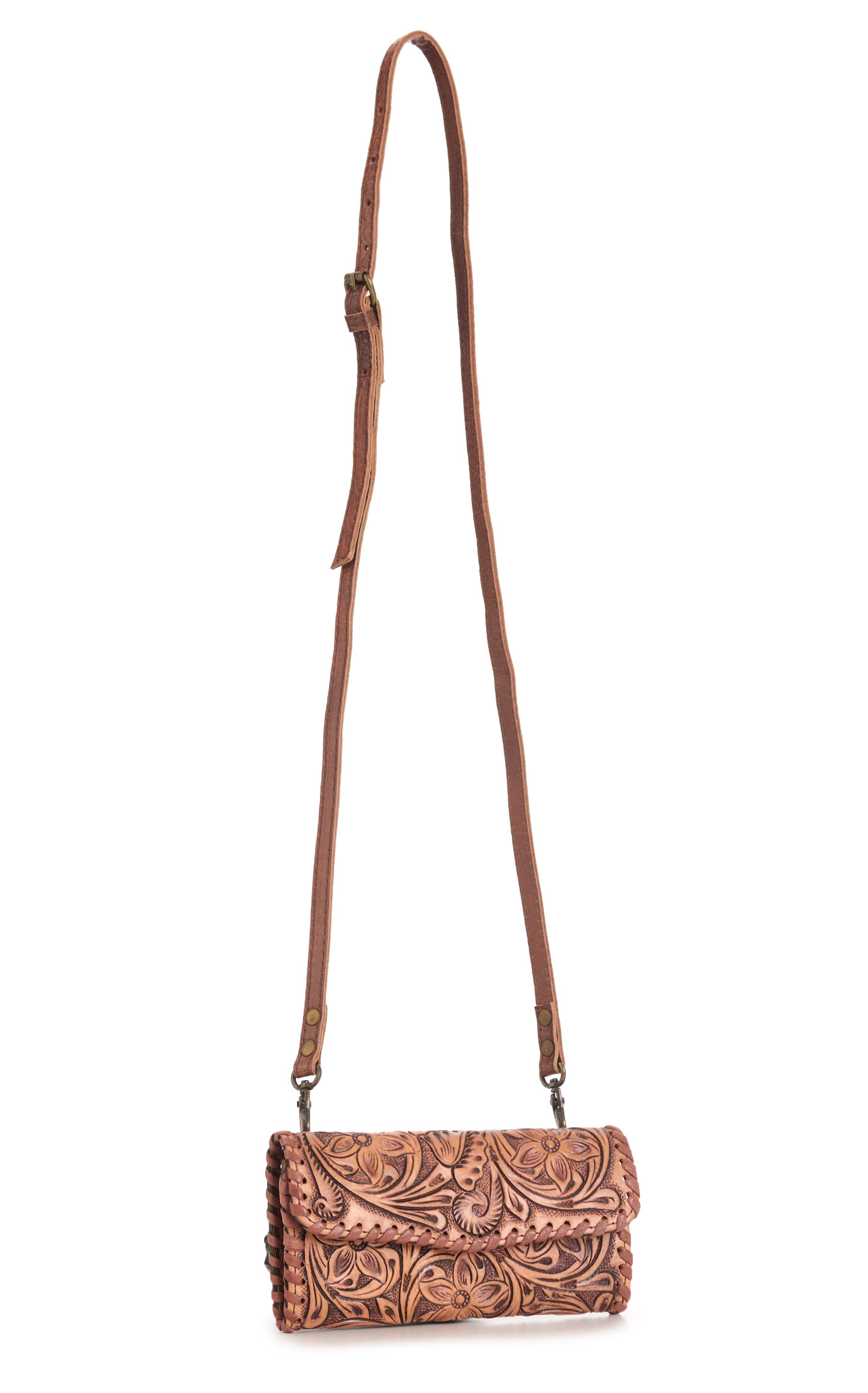 American Darling Tooled & Whipstitch Organizer Crossbody - Image 1