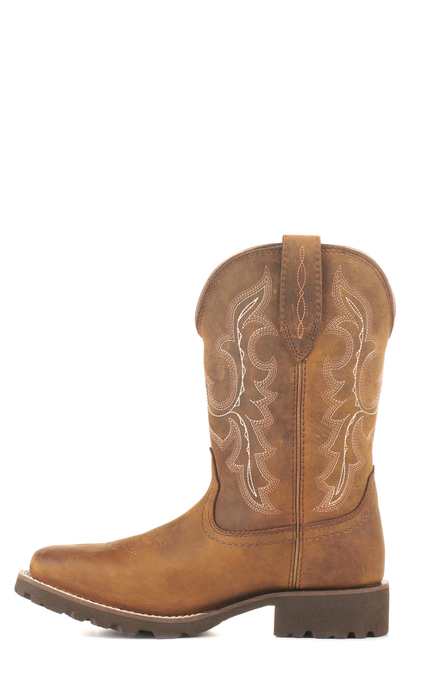 Ariat Women's Unbridled Rancher Oily Distressed Brown Waterproof Wide Square Toe Cowboy Boots - Image 1