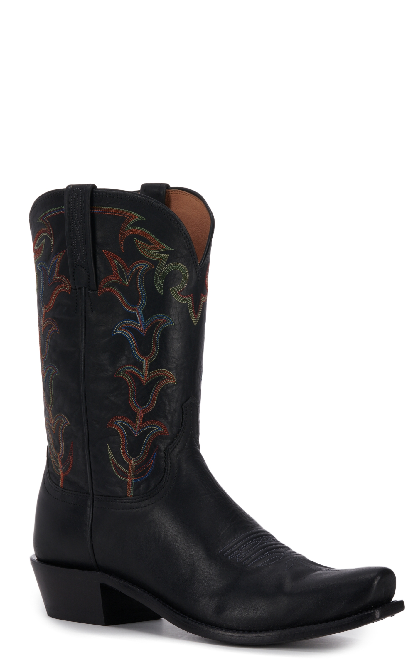 Lucchese Men's Tulip Black Ranch Hand Punchy Square Toe Western Boots - Image 1