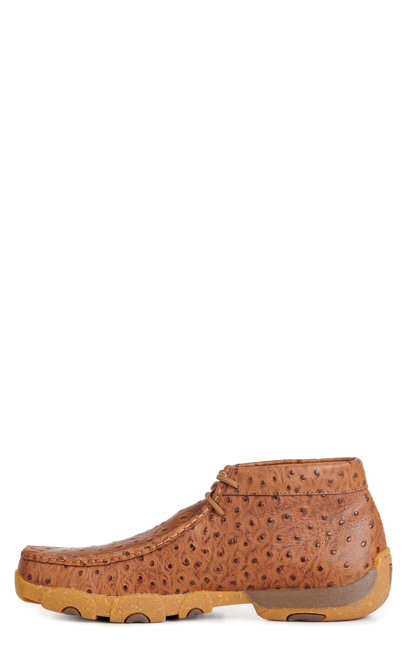 Twisted X Men's Cognac Ostrich Print Driving Moccasin Casual Shoes - Image 1