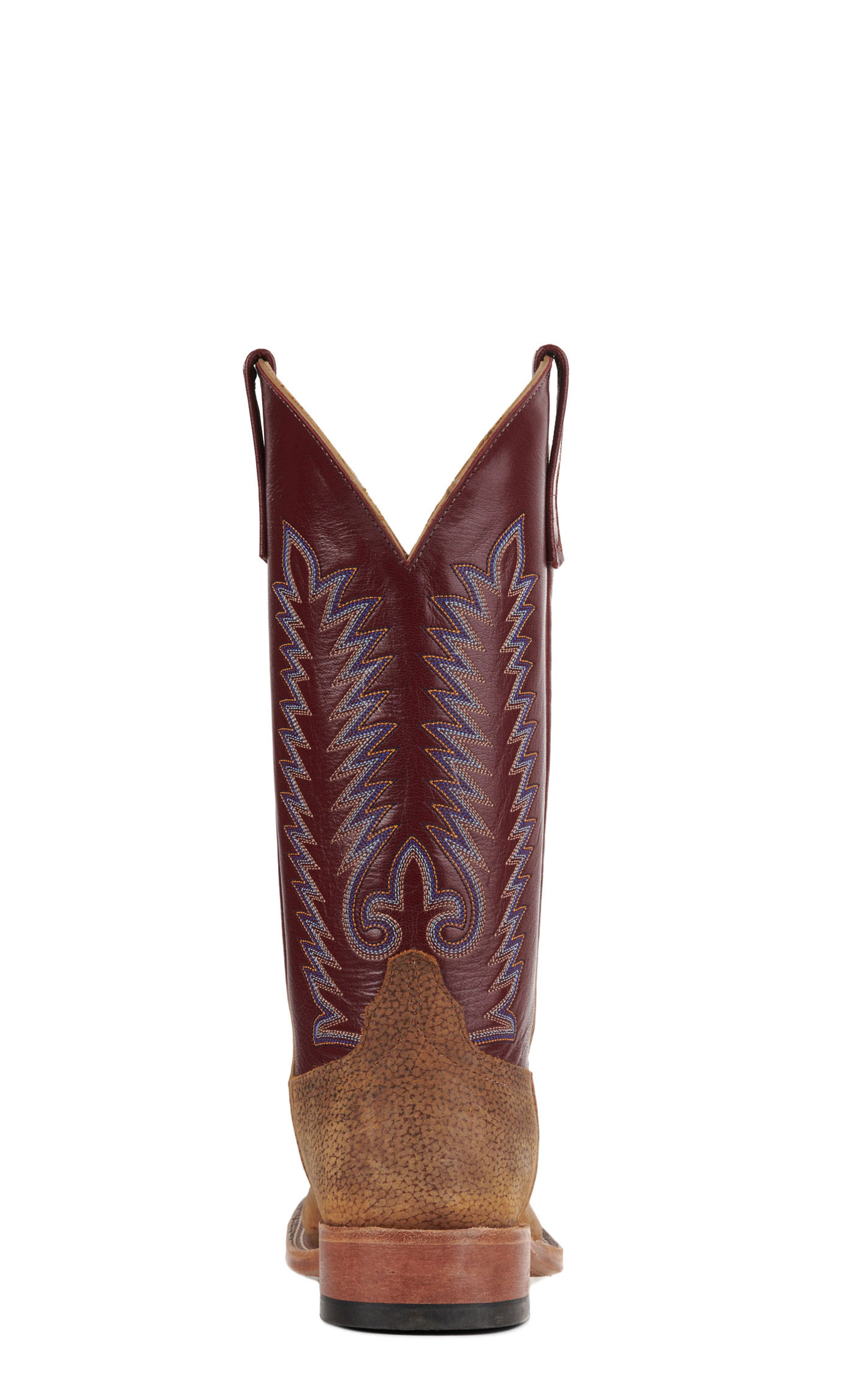 Anderson Bean Men's Geronimo Brown Bison and Sangria Wine Square Toe Cowboy Boots - Image 1