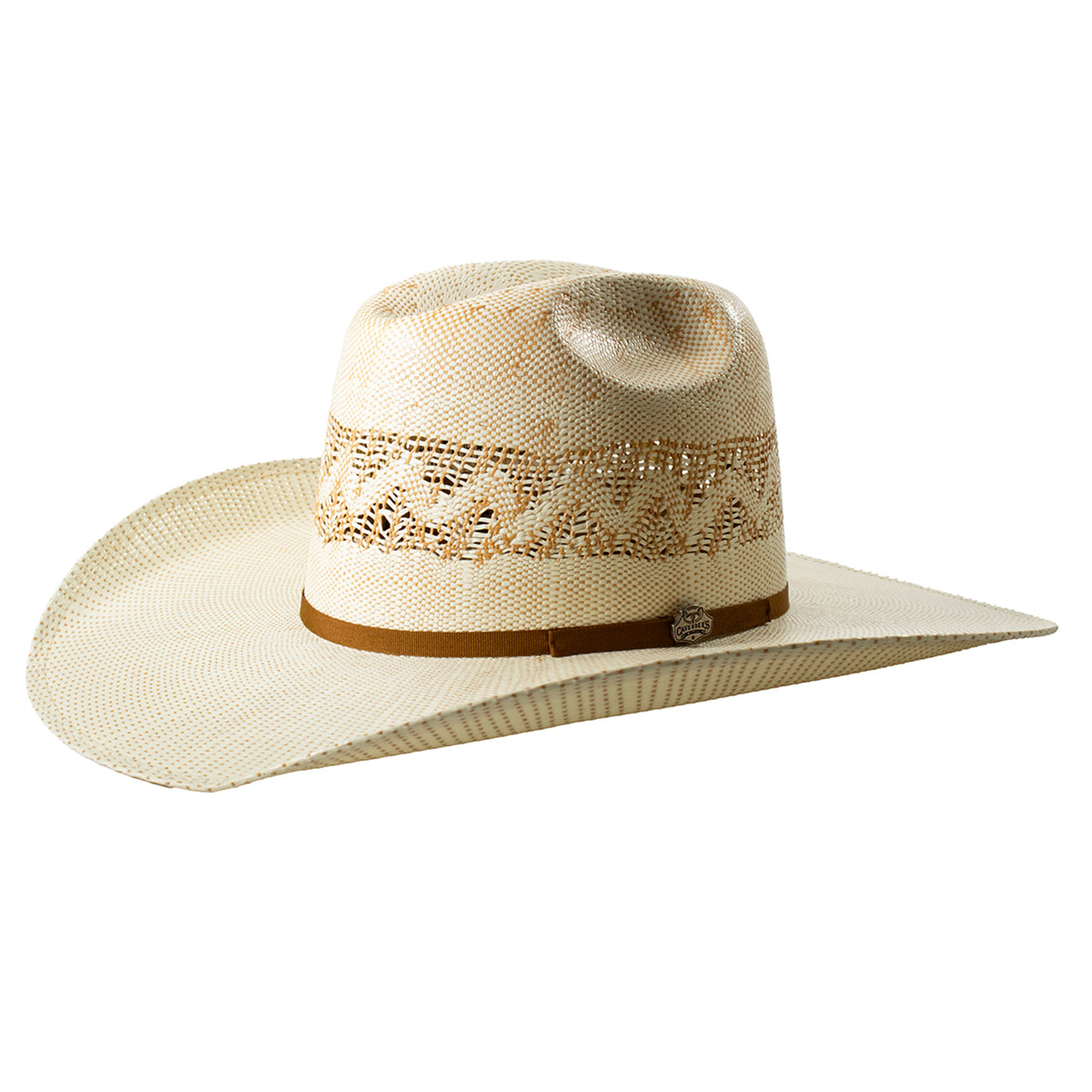 Rafter C Cowtown Tan Bangora Aztec Vented Crown Cowboy Hat - Image 1
