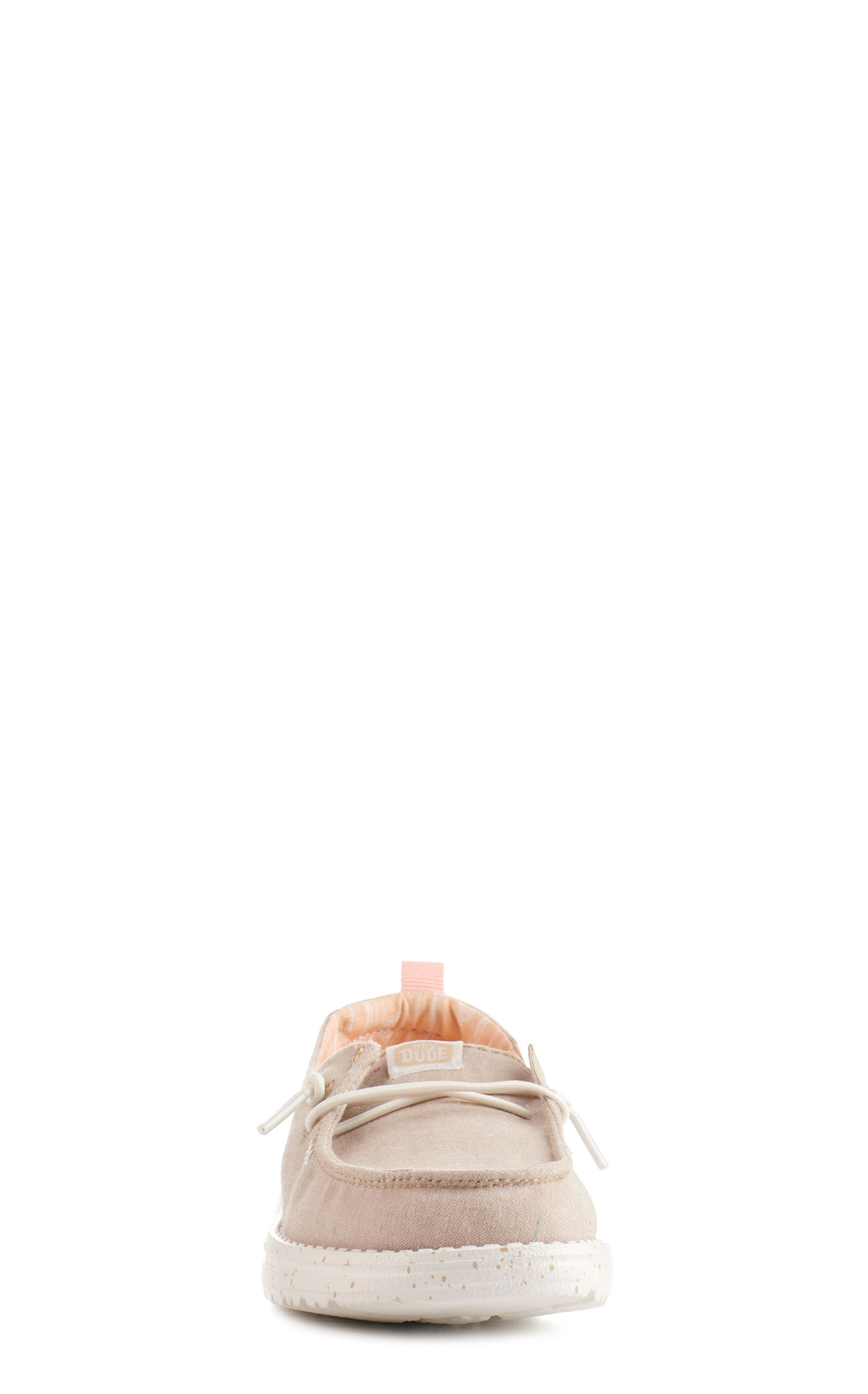 Hey Dude Girls' Wendy Chambray Tan Moc Toe Lace Up Casual Shoes - Image 1