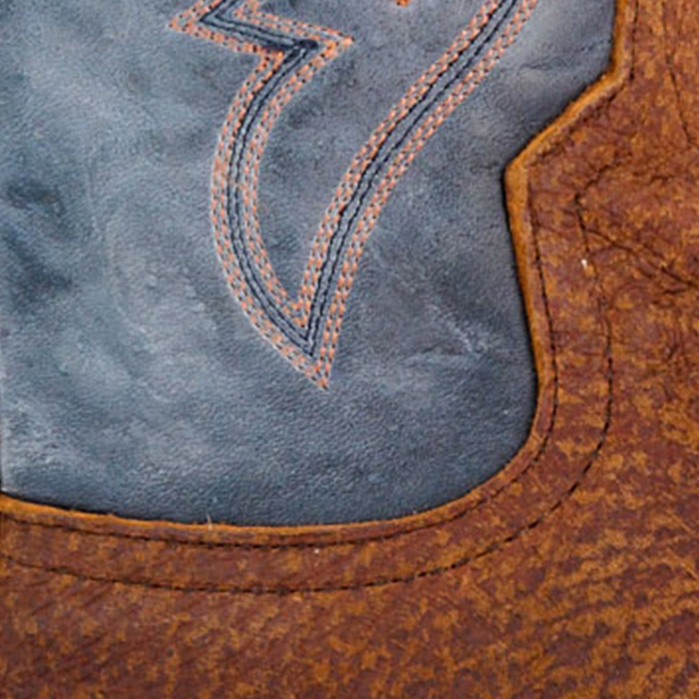 Anderson Bean Men's Chocolate Boar and Blue Hybrid Wide Square Toe Cowboy Boots - Image 1