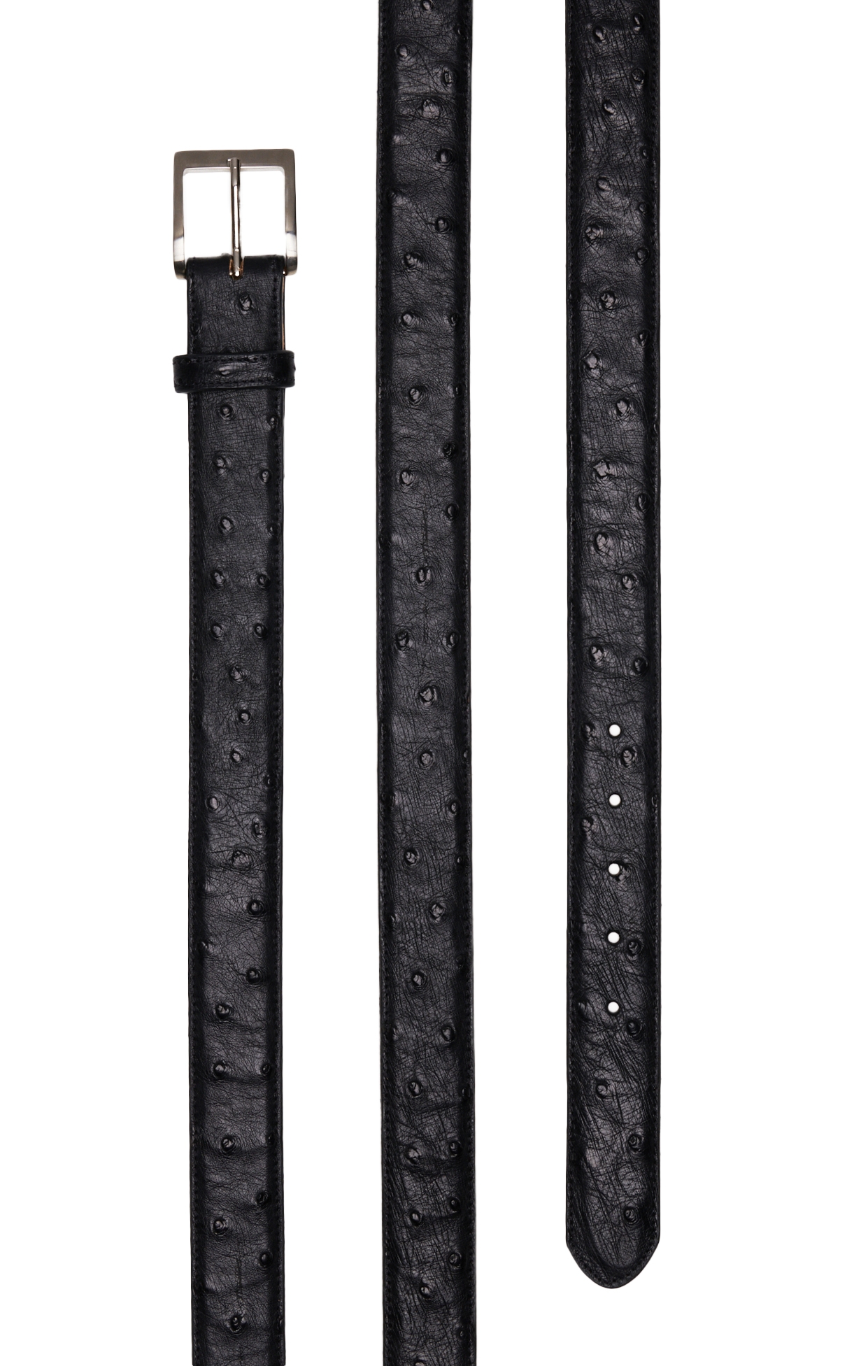 JRC & Sons Men's Black Full Quill Ostrich Exotic Western Belt - Image 1