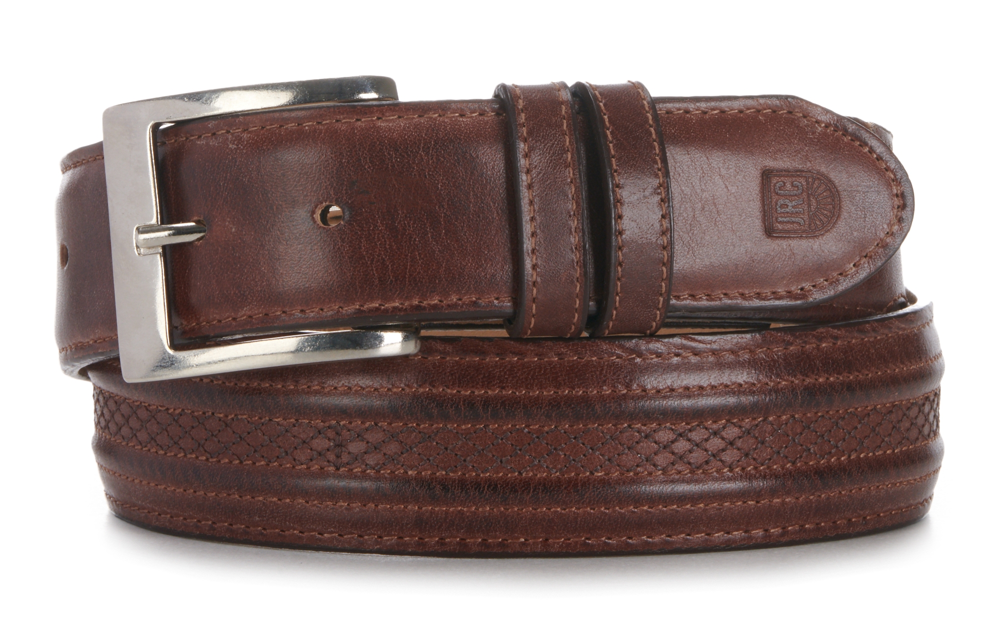 JRC & Sons Men's Tan Ranch Hand Leather Western Belt - Image 1