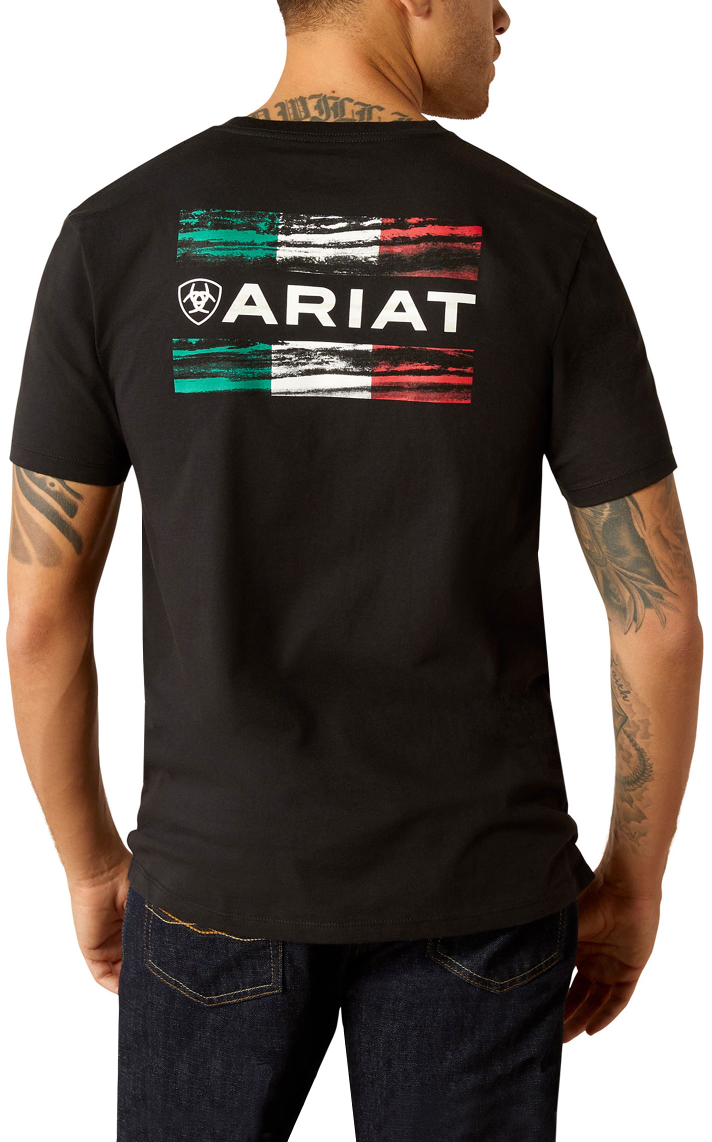 Ariat Men's Black & Viva Mexico Wood Logo Graphic T-Shirt - Image 1