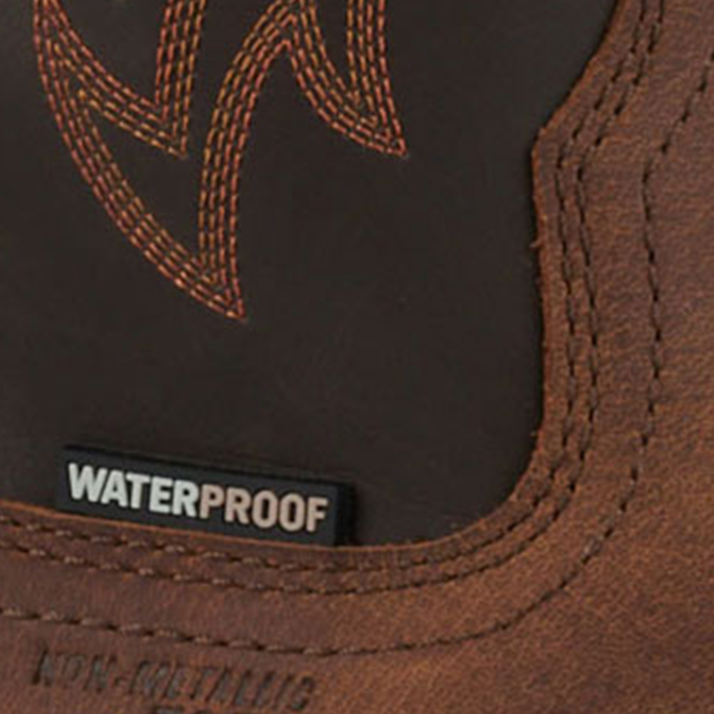 Double H Men's Tan and Chocolate Brown Waterproof Wide Square Composite Toe Work Boots - Image 1