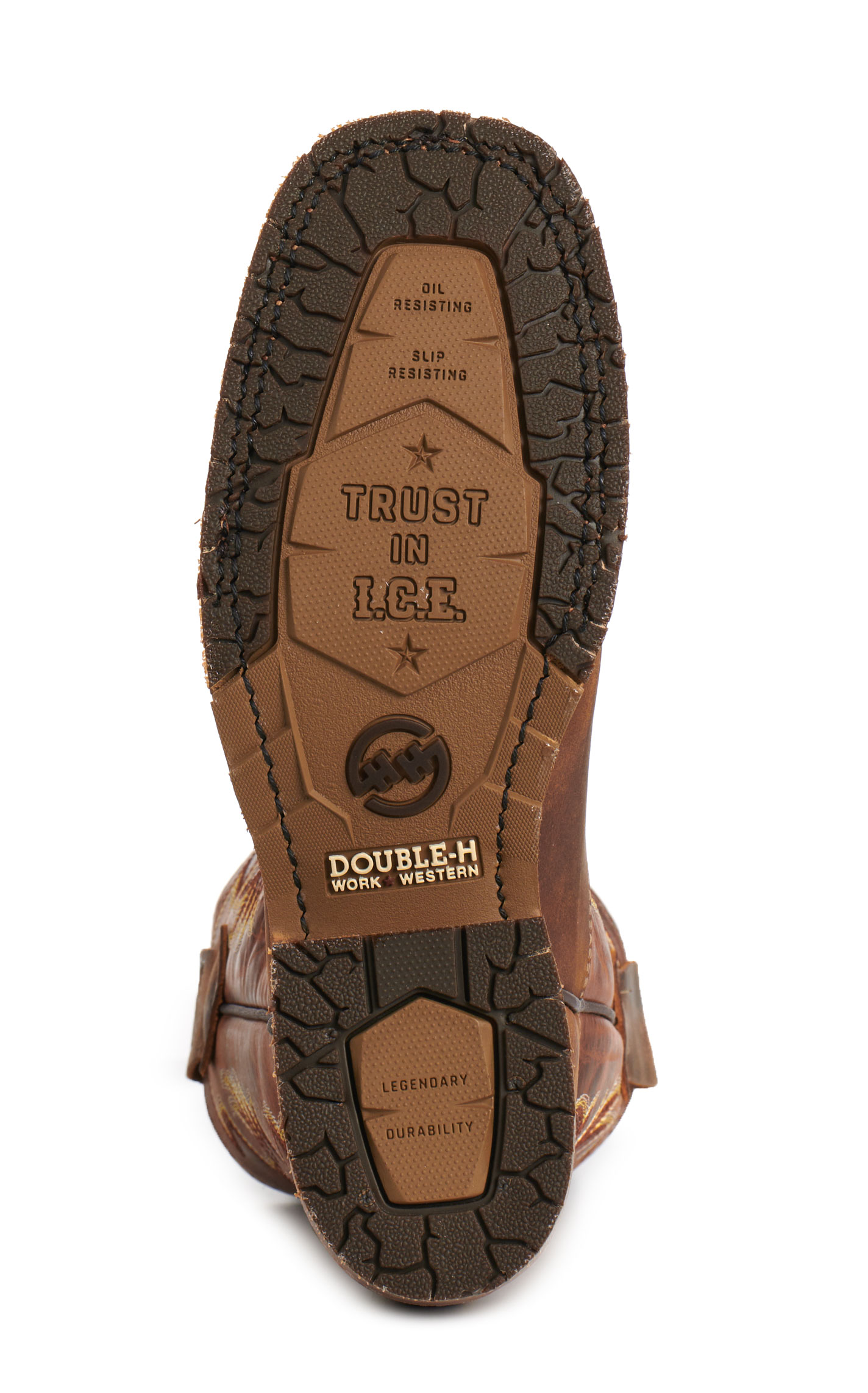 Double H Men's Kango Tobacco & Tangerine Square Toe Cowboy Boots - Image 1