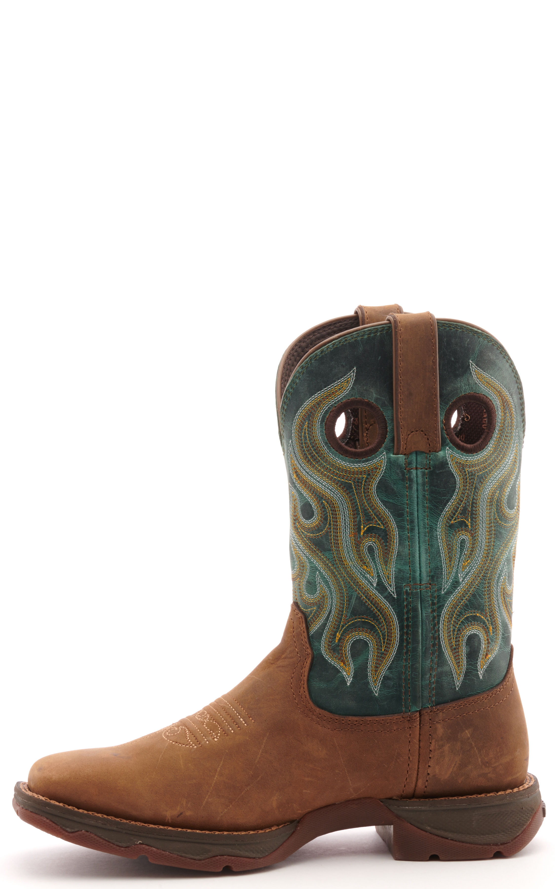 Durango Women's Rebel Dusty Brown and Teal Wide Square Toe Cowboy Boots - Cavender's Exclusive - Image 1