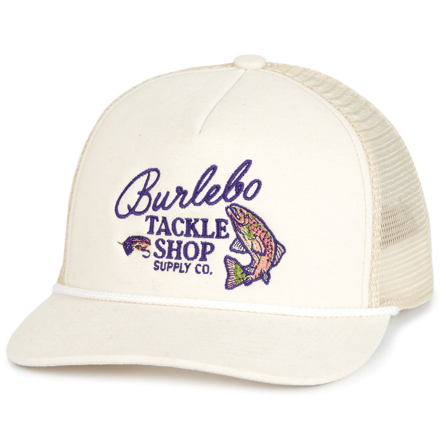 Burlebo Men's Natural Bone & Embroidered Tackle Shop Logo Cap - Image 1