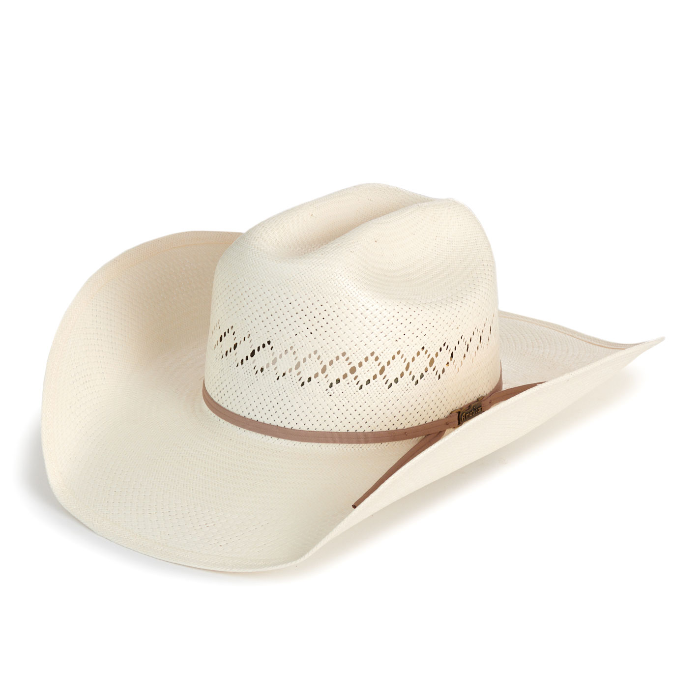 American Hat Ivory Vented Cattleman Crown Straw Cowboy Hat - Image 1